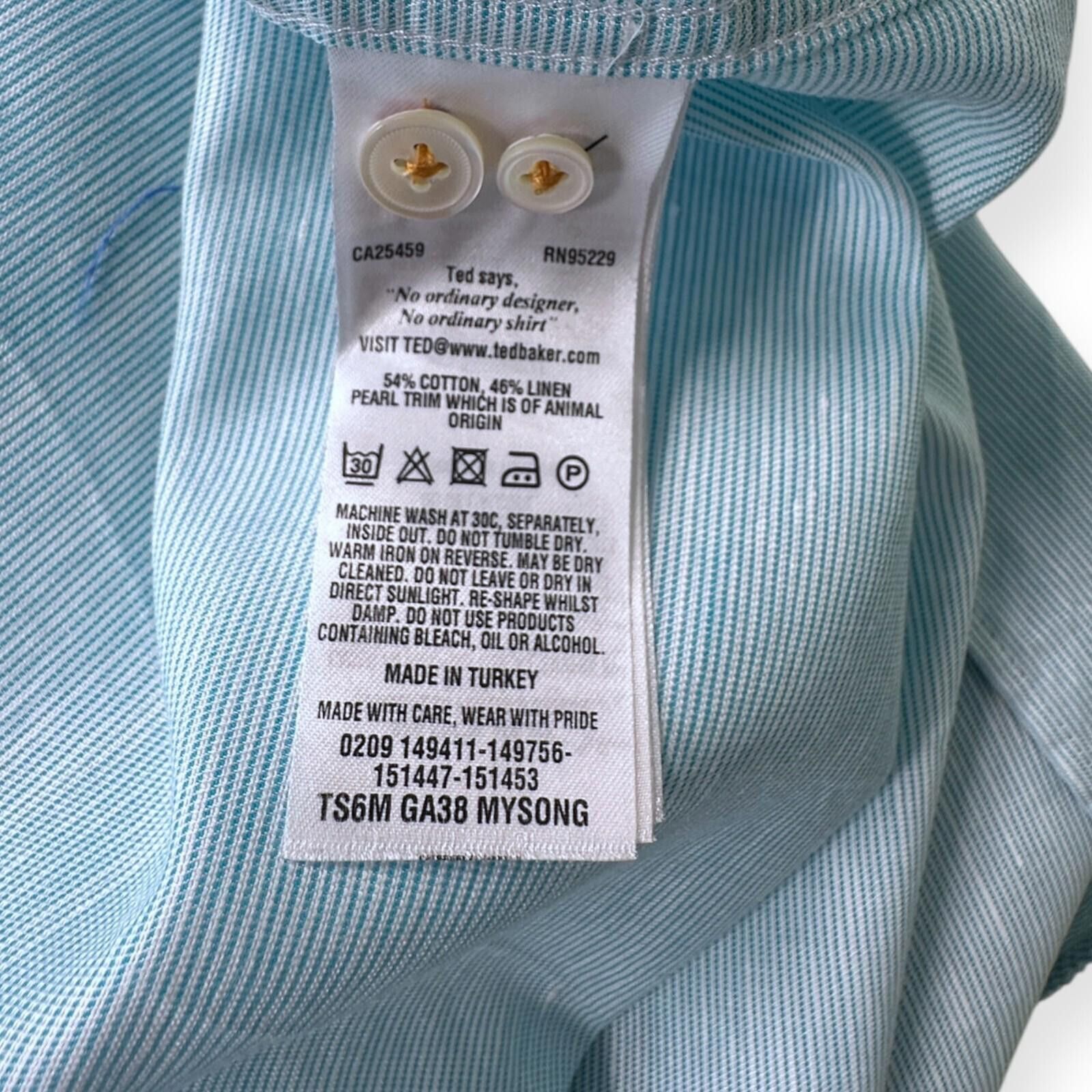 Ted Baker Ted Baker 7 Shirt Men's UK Size 3XL Green Short Sleeve Size 52R - 12 Thumbnail