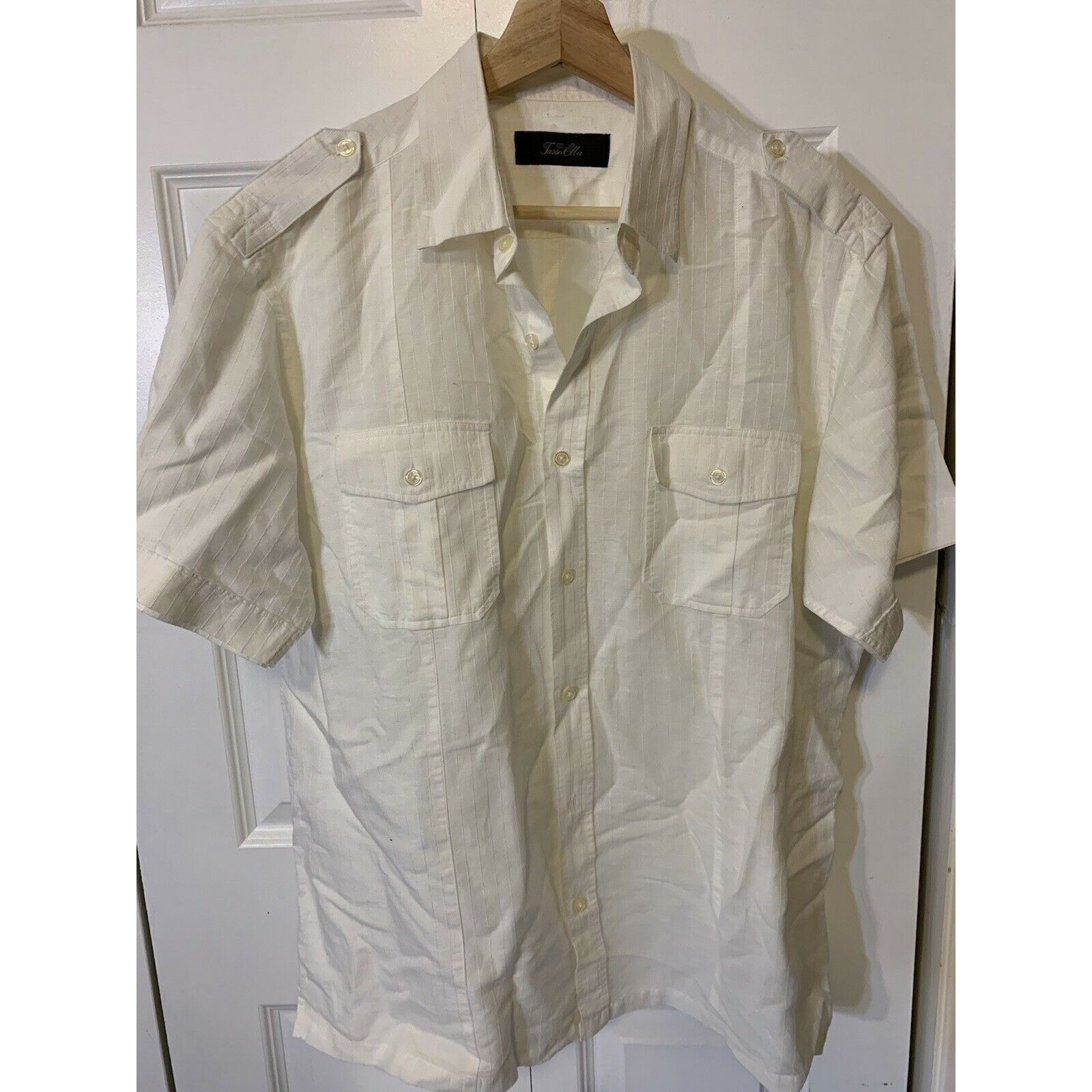 Tasso Elba TASSO ELBA Men’s Sz XL BUTTON DOWN SHORT SLEEVE SHIRT WHITE Size US XL / EU 56 / 4 - 4 Thumbnail