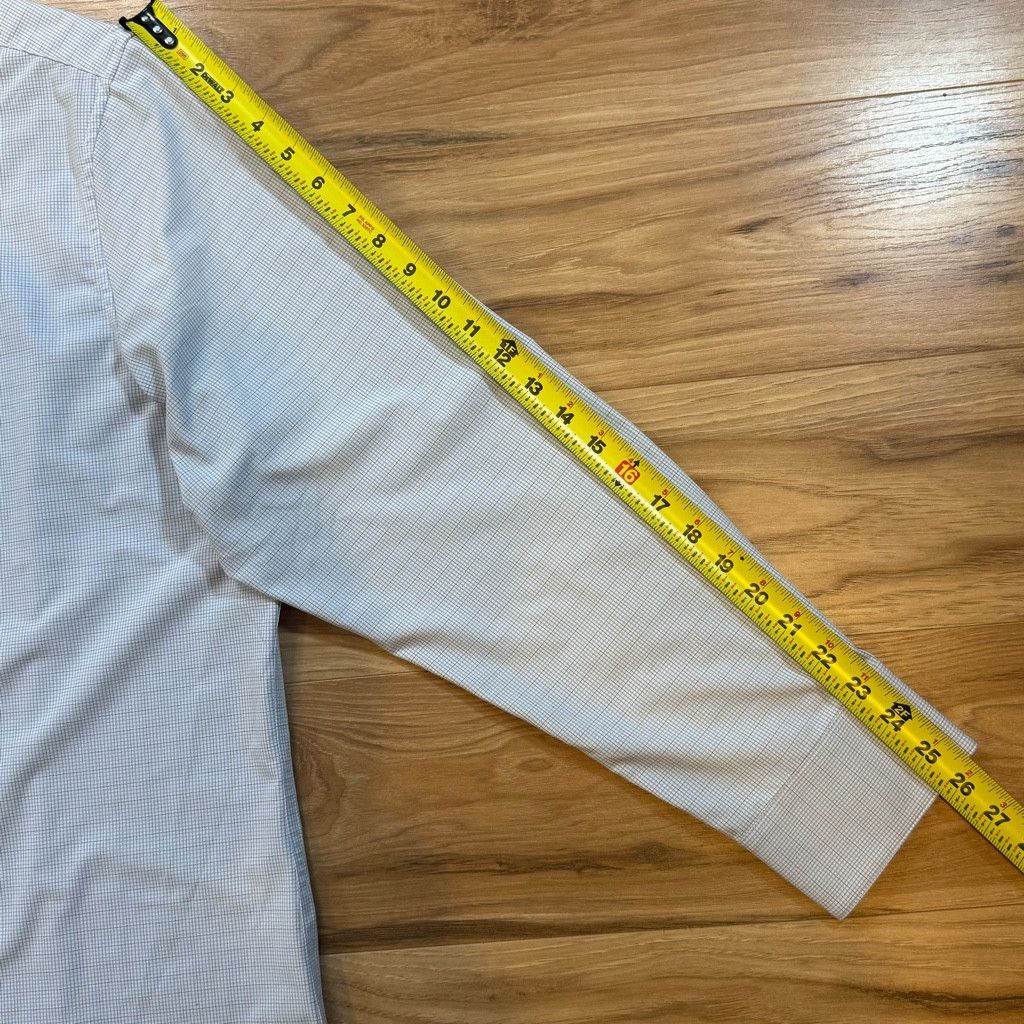 Jordan Brand Mizzen+Main Leeward XL Classic Fit Blue Micro Grid Shirt Size 38L - 6 Thumbnail