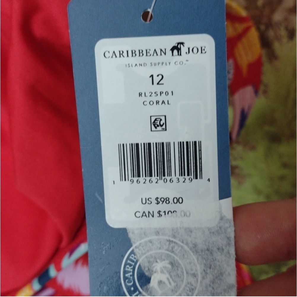 Other Caribbean Joe floral coral swimsuit size 12 Size ONE SIZE - 2 Thumbnail