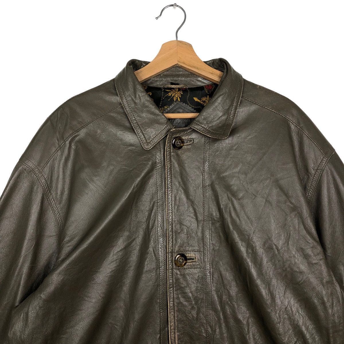 Genuine Leather 🔥90’s Vintage Leather Jacket Squiti Man Japan Rare Lining Size US L / EU 52-54 / 3 - 2 Thumbnail