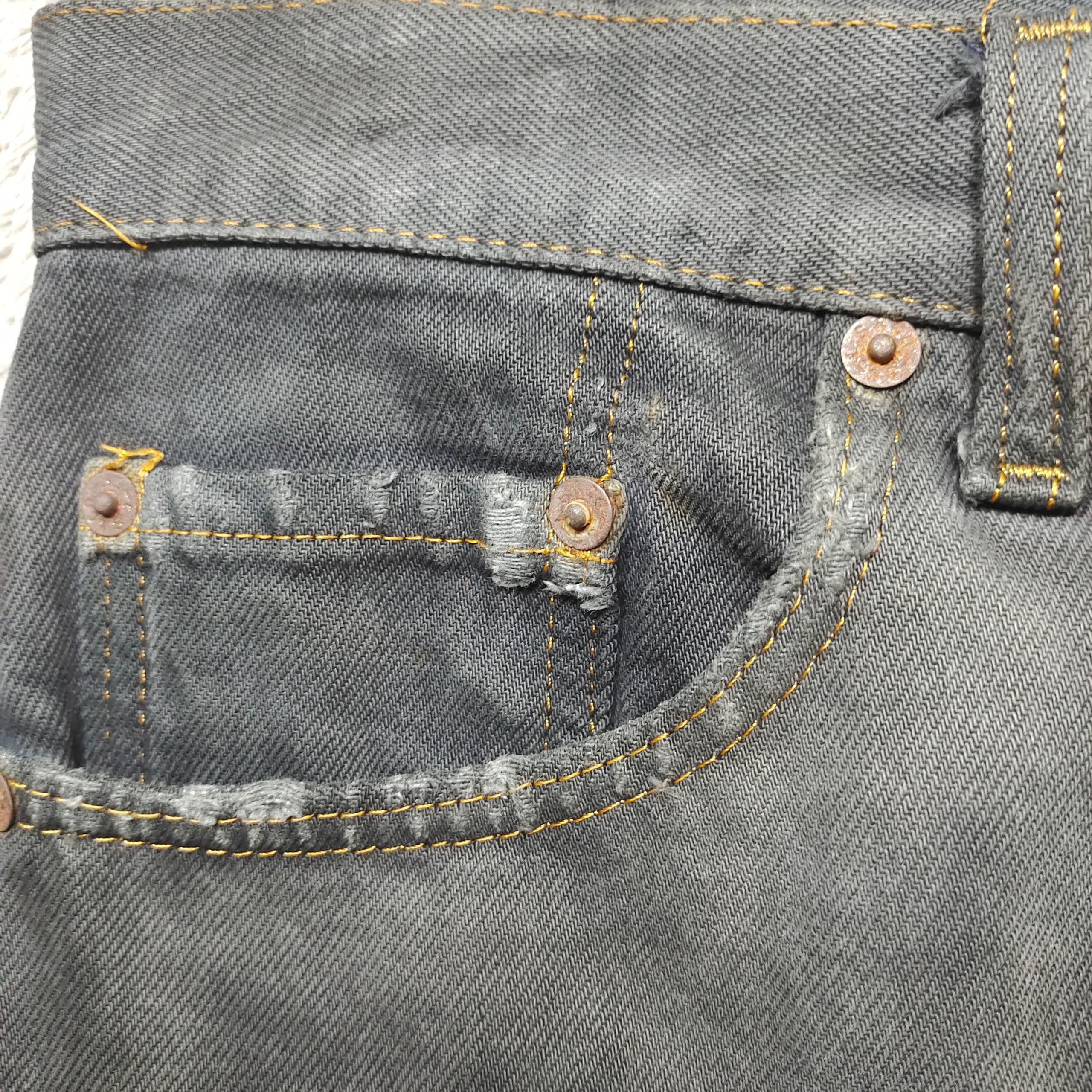 Levi's Vintage 90s Levi’s 501 Overdyed Black Patched Knees Charcoal Size US 30 / EU 46 - 8 Thumbnail
