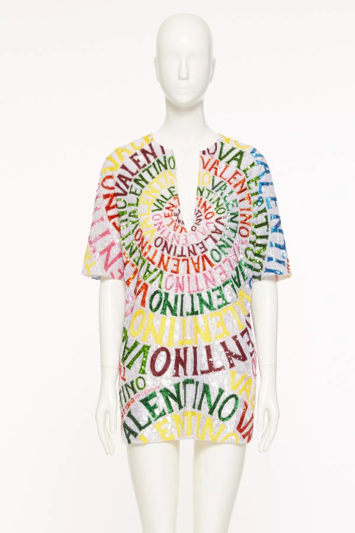 Valentino o1s1wg110625 Loop Kaftan Dress in Multicolor Size L / US 10 / IT 46 - 1 Thumbnail