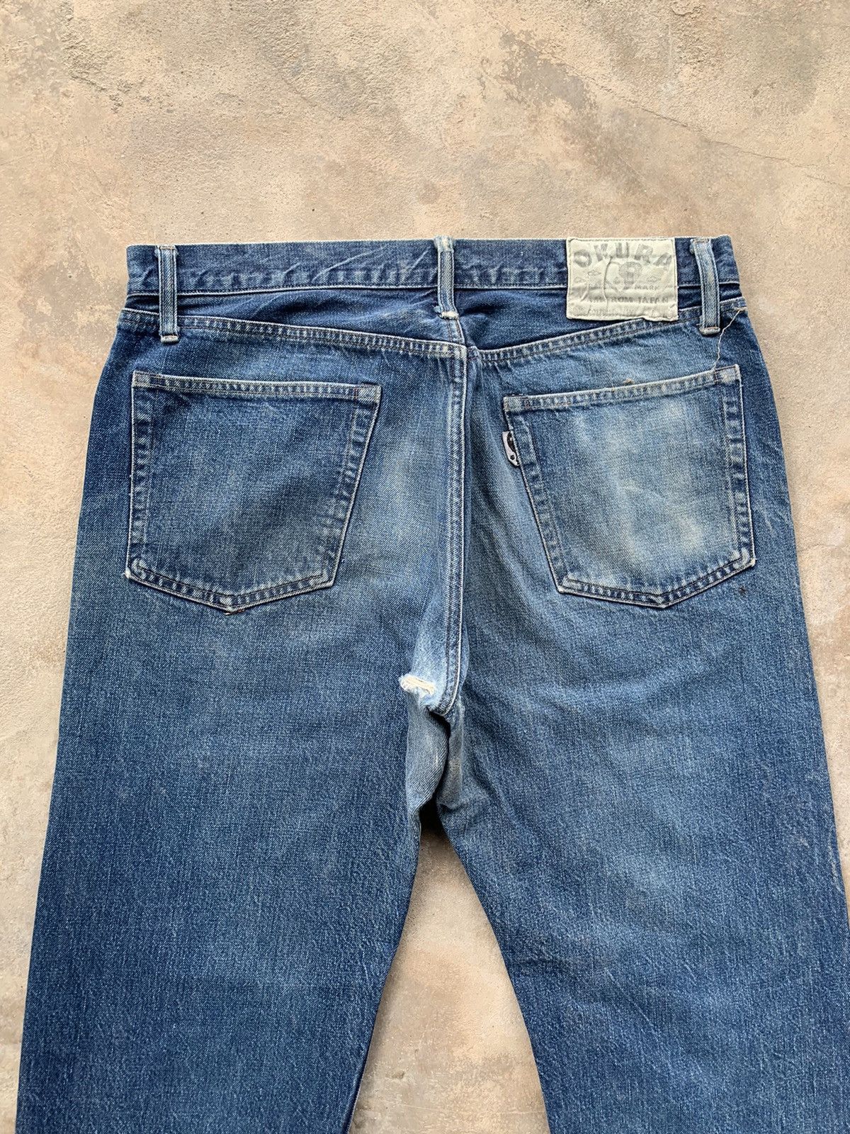 Japanese Brand vintage Okura Hr Market Selvedge Distressed denim Size US 34 / EU 50 - 13 Thumbnail