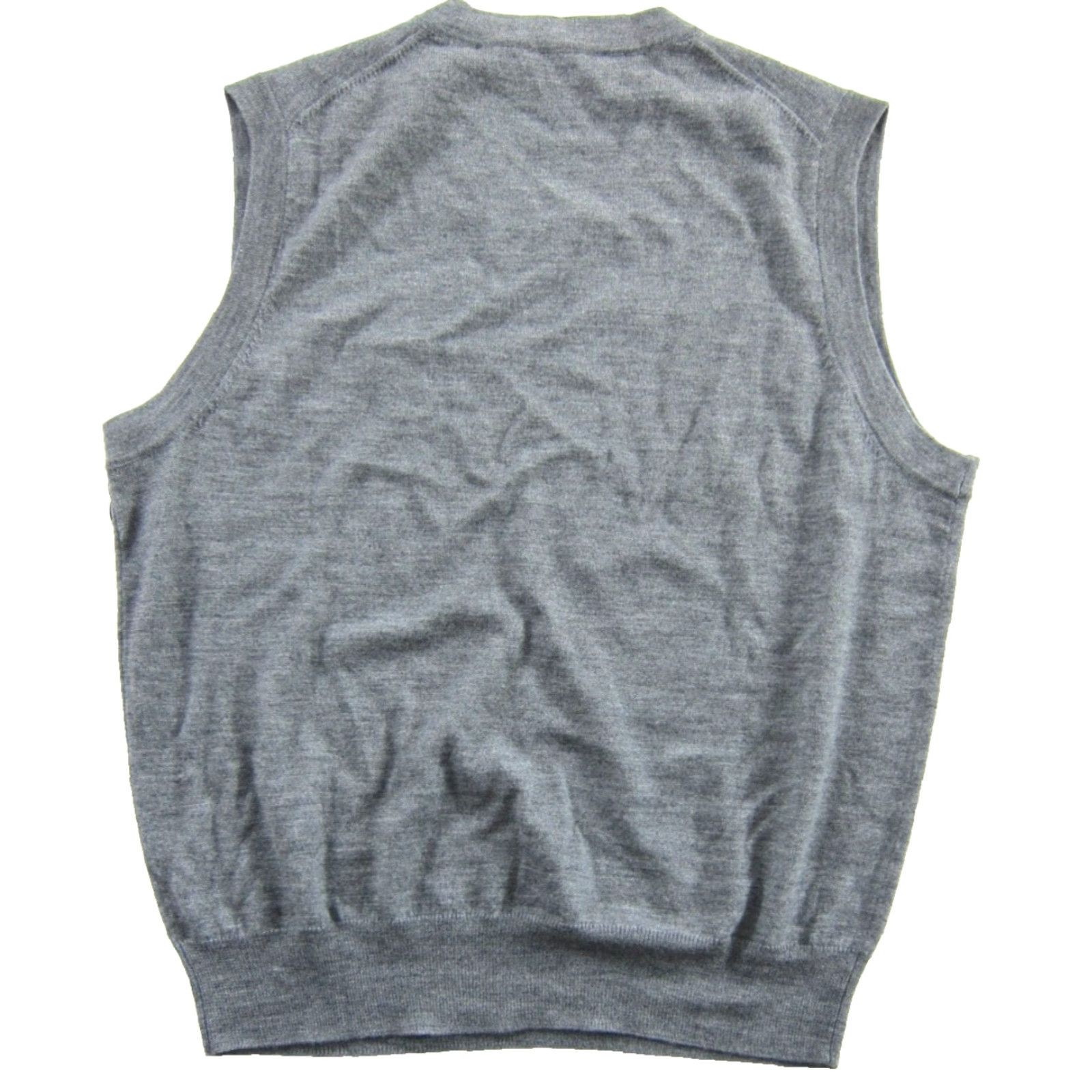 Saks Fifth Avenue VINTAGE Saks Fifth Avenue 100% Merino Wool Stone Grey Knit Sweater Vest Men XL Size US XL / EU 56 / 4 - 4 Thumbnail