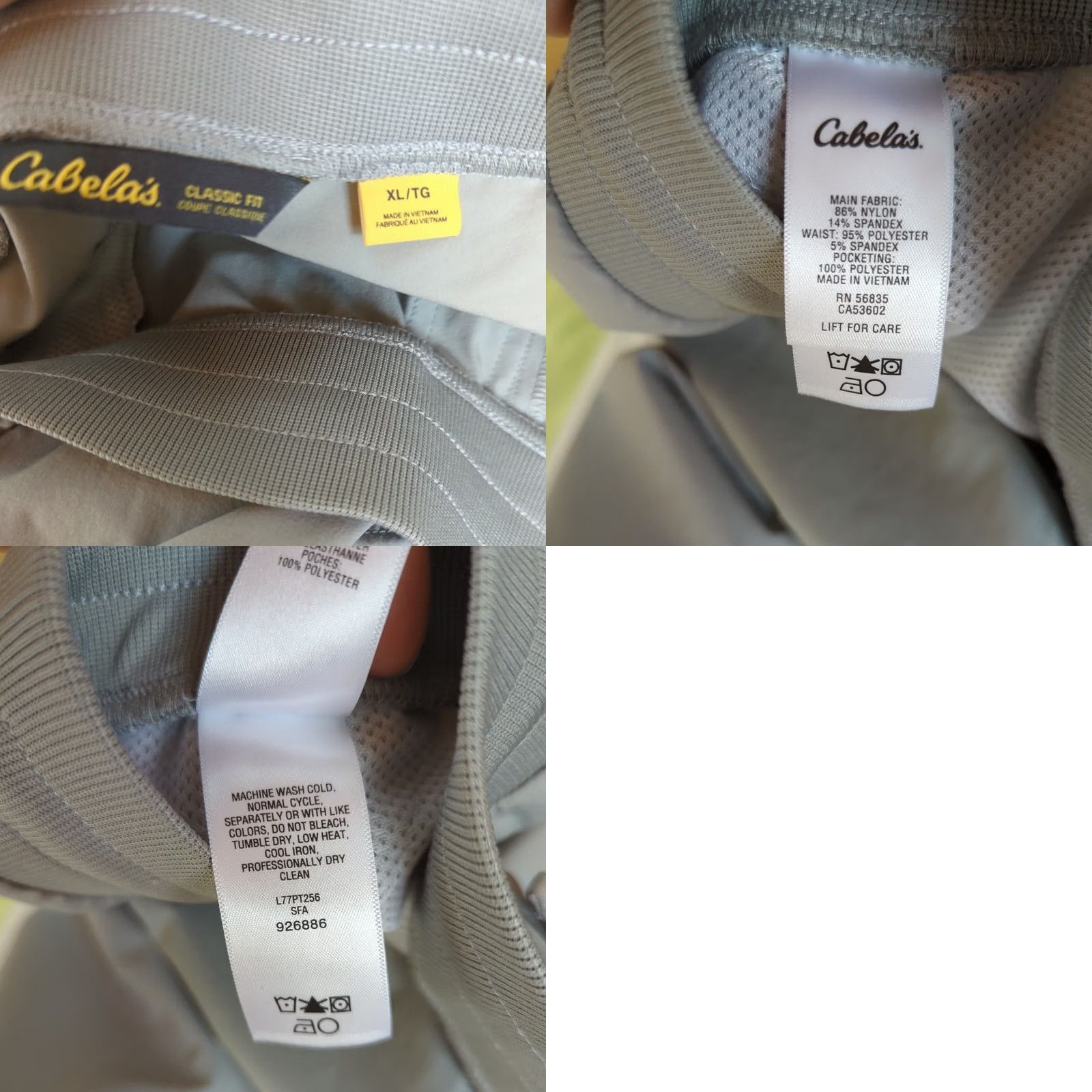 Vintage Cabela's Women's XL Light Gray Pull-on Nylon Hiking Active Pant Size 26" / US 2 / IT 38 - 8 Thumbnail