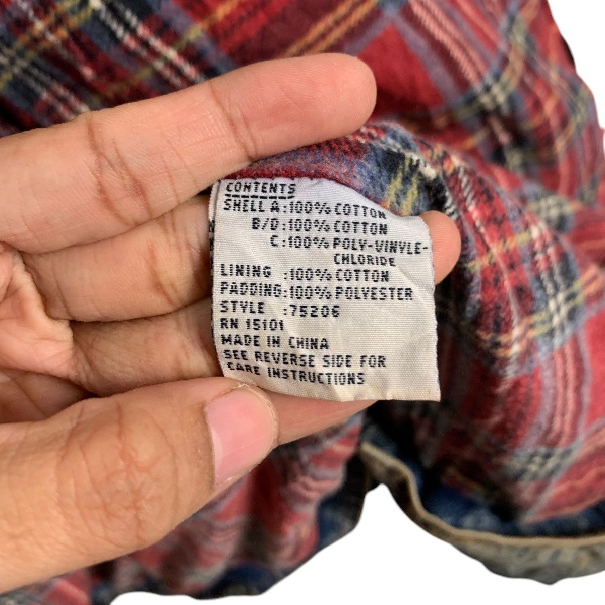 Vintage CURRENT SEEN Tartan Lined Stone Wash Denim Jacket #2175-C96 Size US XXL / EU 58 / 5 - 14 Thumbnail