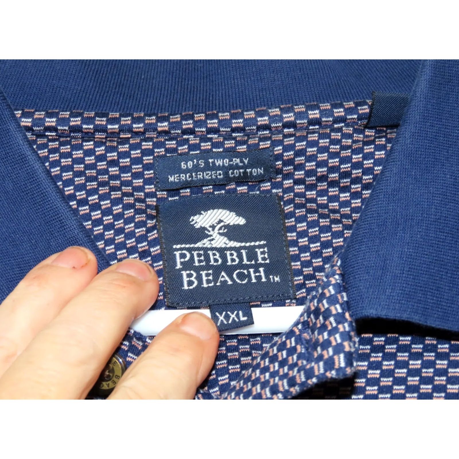 Vintage VINTAGE Pebble Beach Polo Shirt Men XXL 60's Mercerized Cotton Blue NEW Size US XXL / EU 58 / 5 - 4 Thumbnail