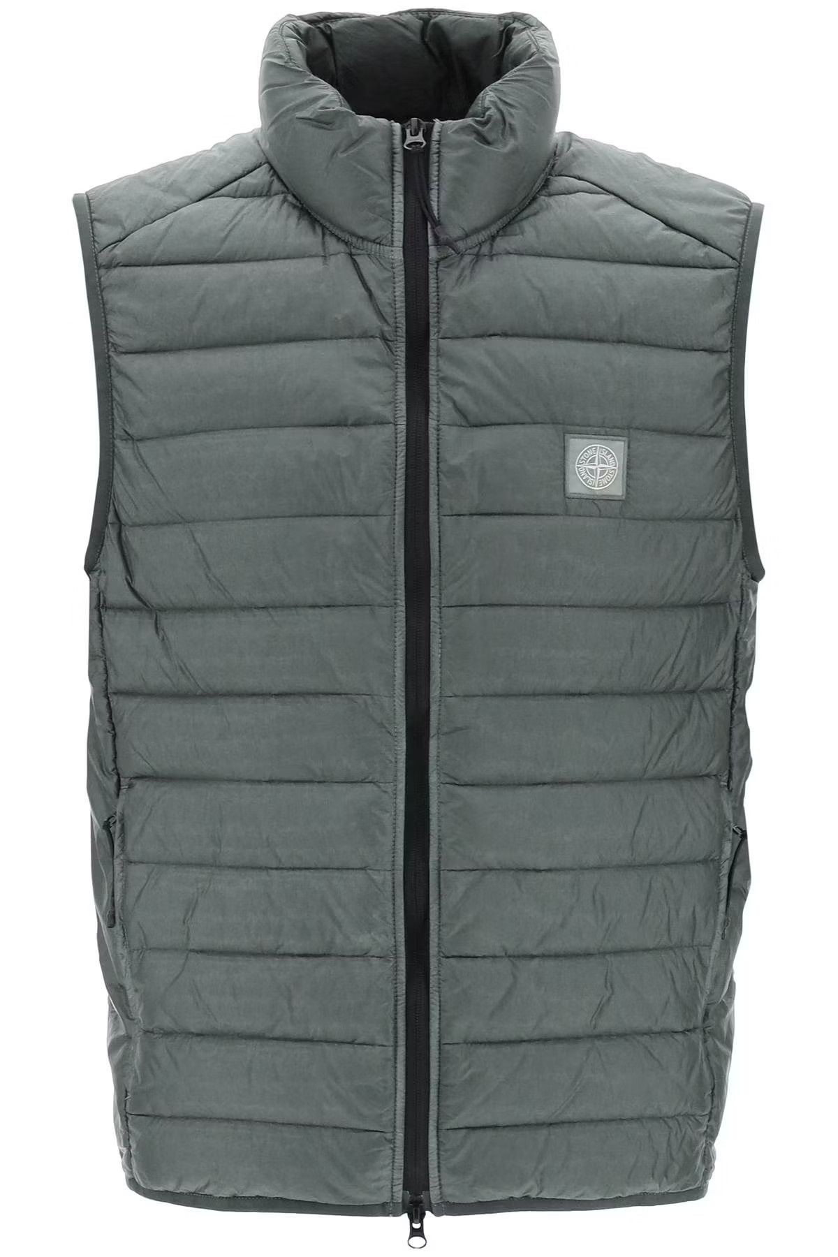 image of Stone Island O1S22I1N0524 Lightweight Puffer Vest In Green, Men's (Size Small)