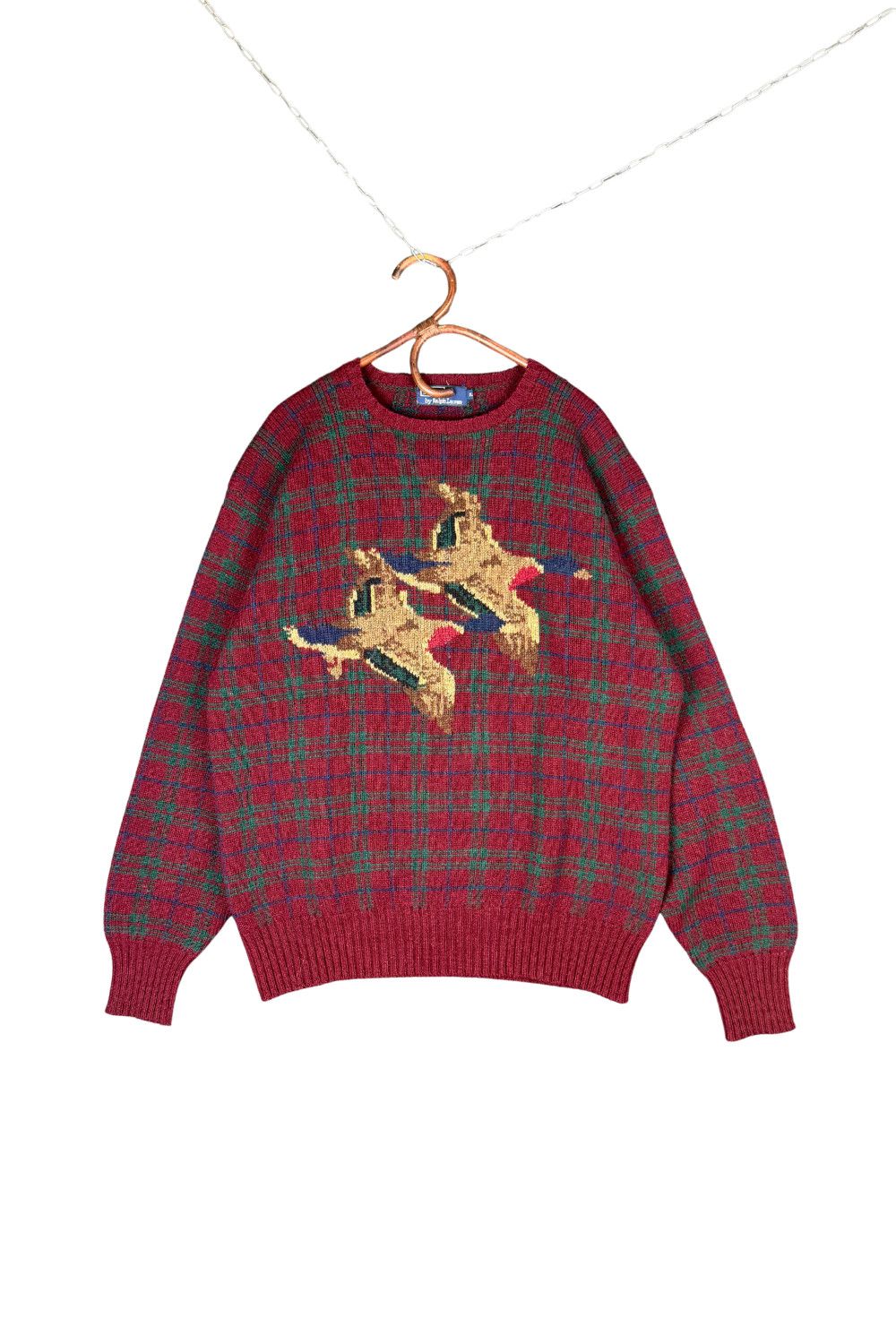 Polo Ralph Lauren fw93 Polo Ralph Lauren Double Duck Intarsia Plaid Sweater XL Size US XL / EU 56 / 4 - 1 Thumbnail