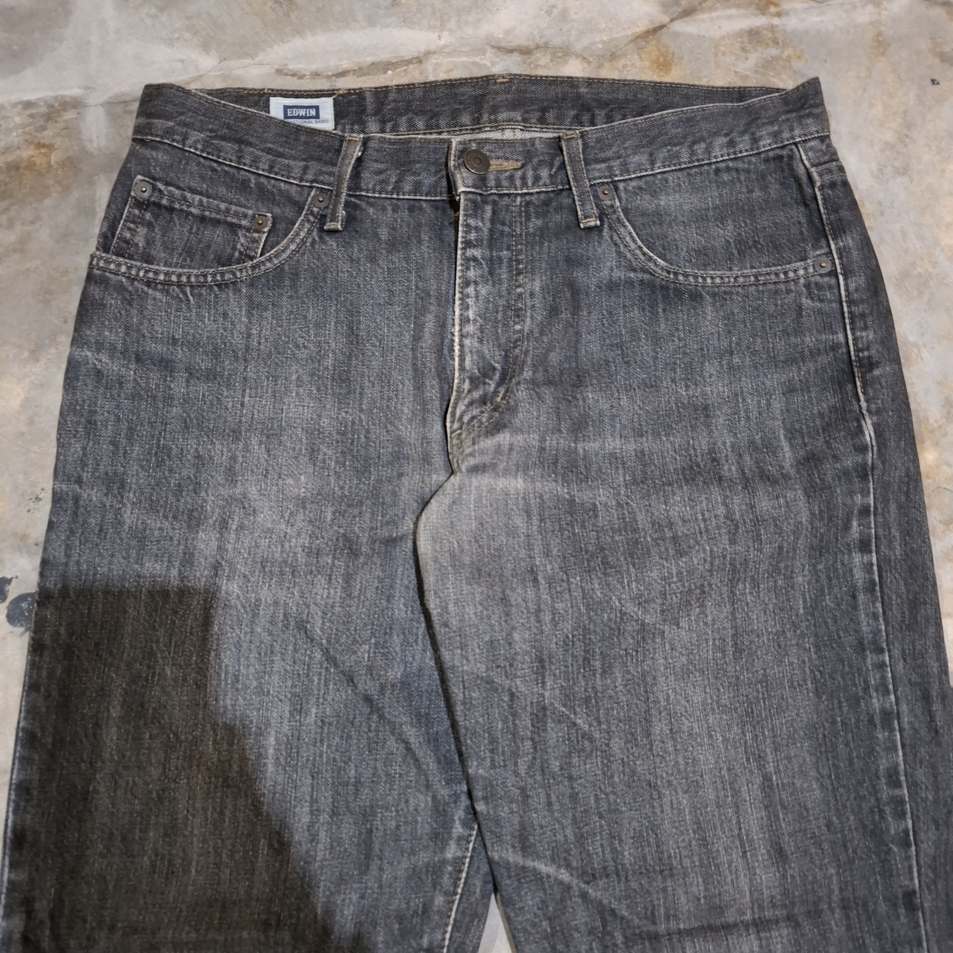 Edwin Vtg Y2k Edwin Japan International Basic 403 Straight Jeans Size US 33 - 2 Thumbnail