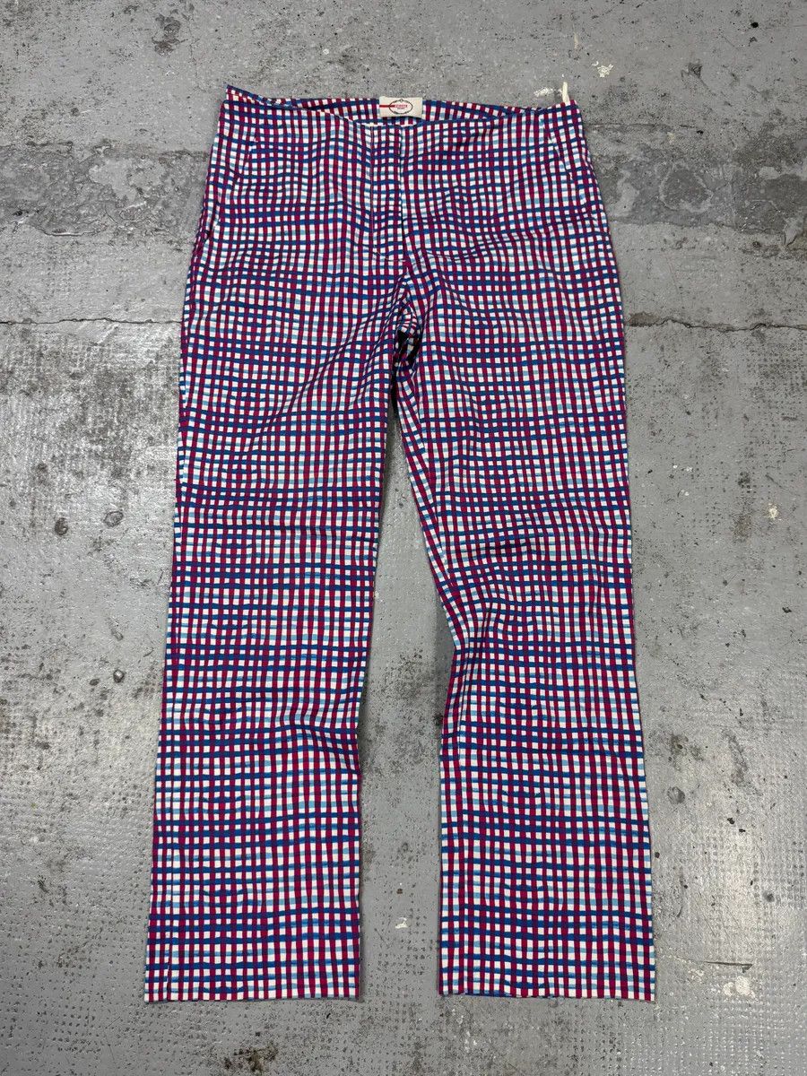 Designer × Prada × Vintage SS2012 Prada Red & Blue Checked Pants Size 24" / US 00 / IT 34 - 1 Thumbnail