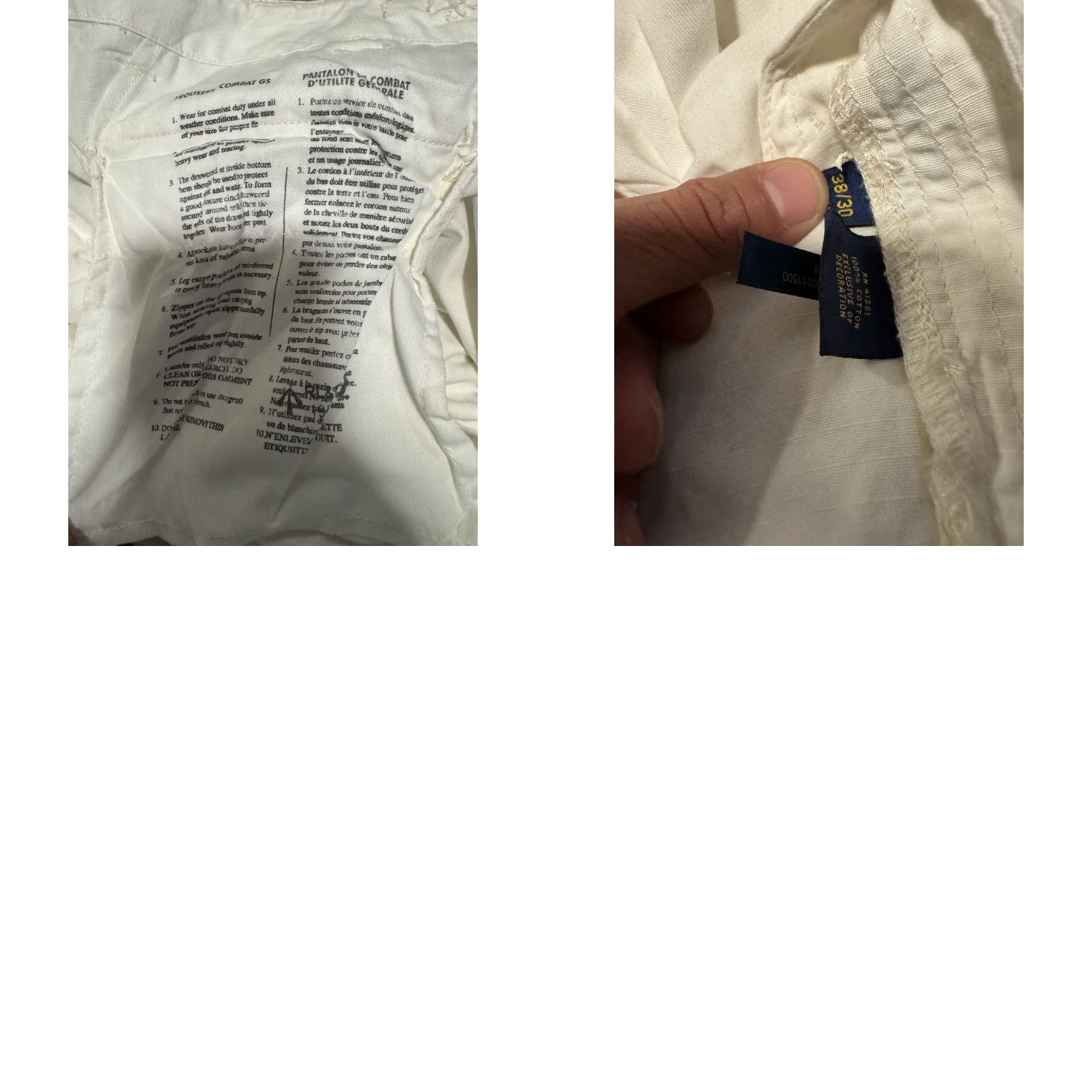 Polo Ralph Lauren VINTAGE Polo Ralph Lauren Men's Pants Cargo Utility Combat GS Trouser White 38x30 Size US M / EU 48-50 / 2 - 10 Thumbnail