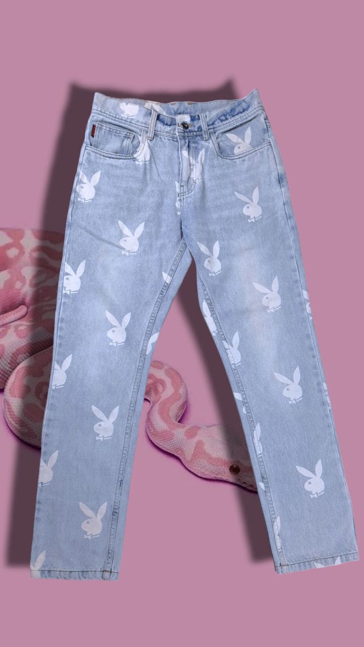 Baggy Denim Pants: Daring Women's Bunny Heart Pants by Playboy