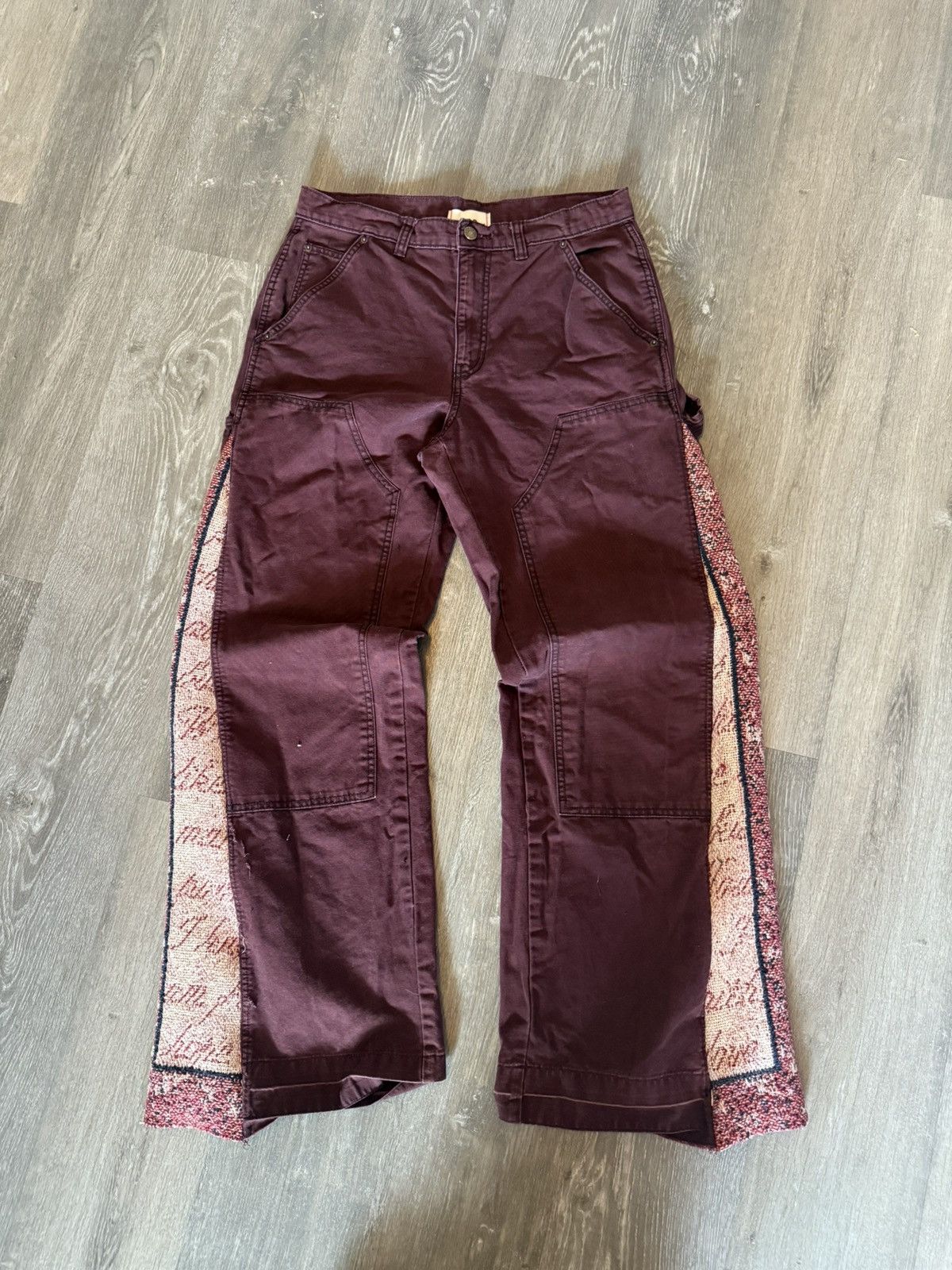 Other Super Flared Burgundy Denim – Upcycled & Distressed Size US 29 - 1 Thumbnail