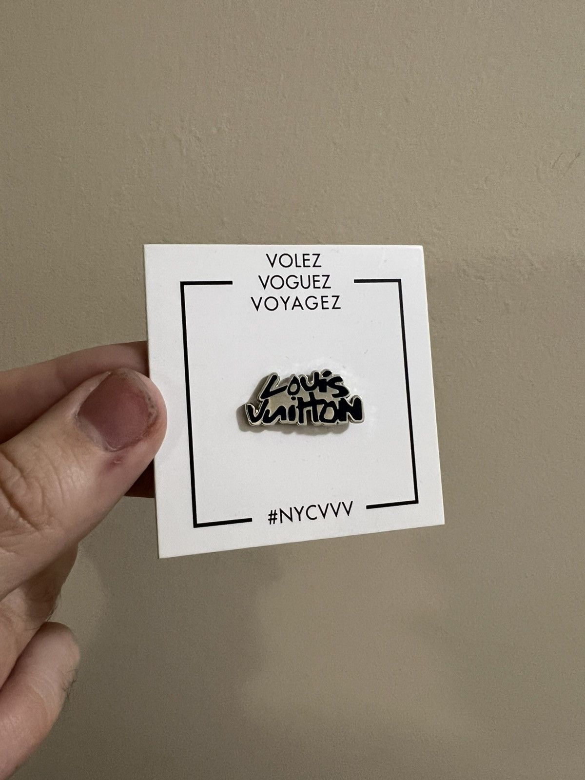 Louis Vuitton Silver Pin Men Brooch Volez Voyagez Voguez