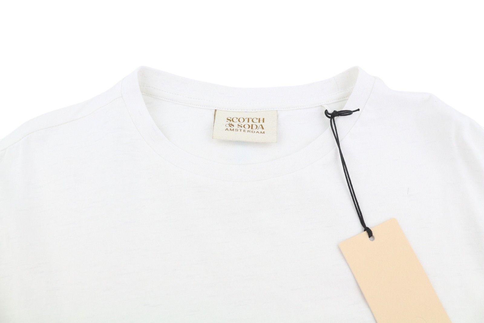Scotch & Soda M White Cotton Linen Tricot T-Shirt 88583 Size US M / EU 48-50 / 2 - 4 Thumbnail