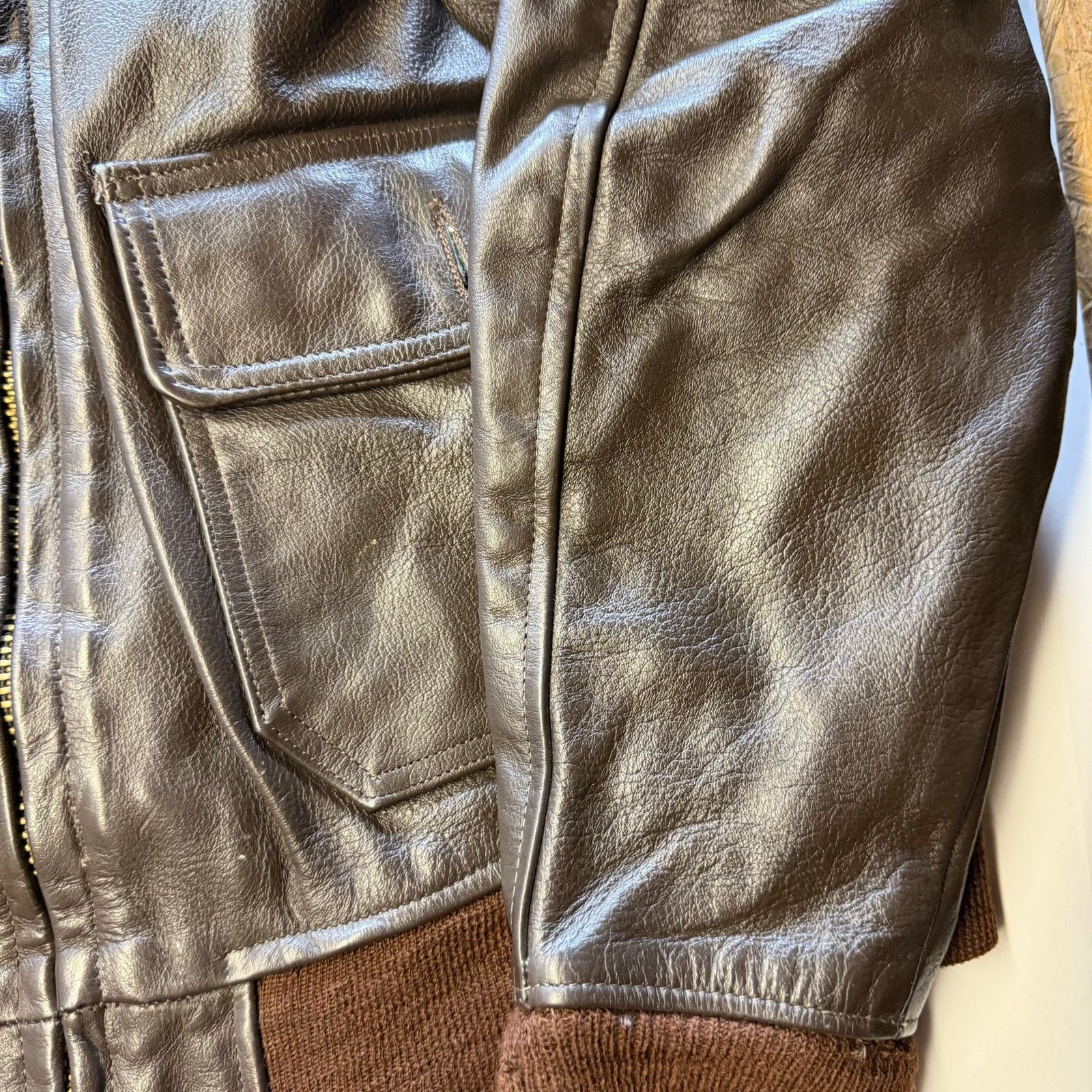 Other Jacket Flyer Leather Brill Bros Inc. Brown/Brown Size 40 Size US XXS / EU 40 - 7 Thumbnail