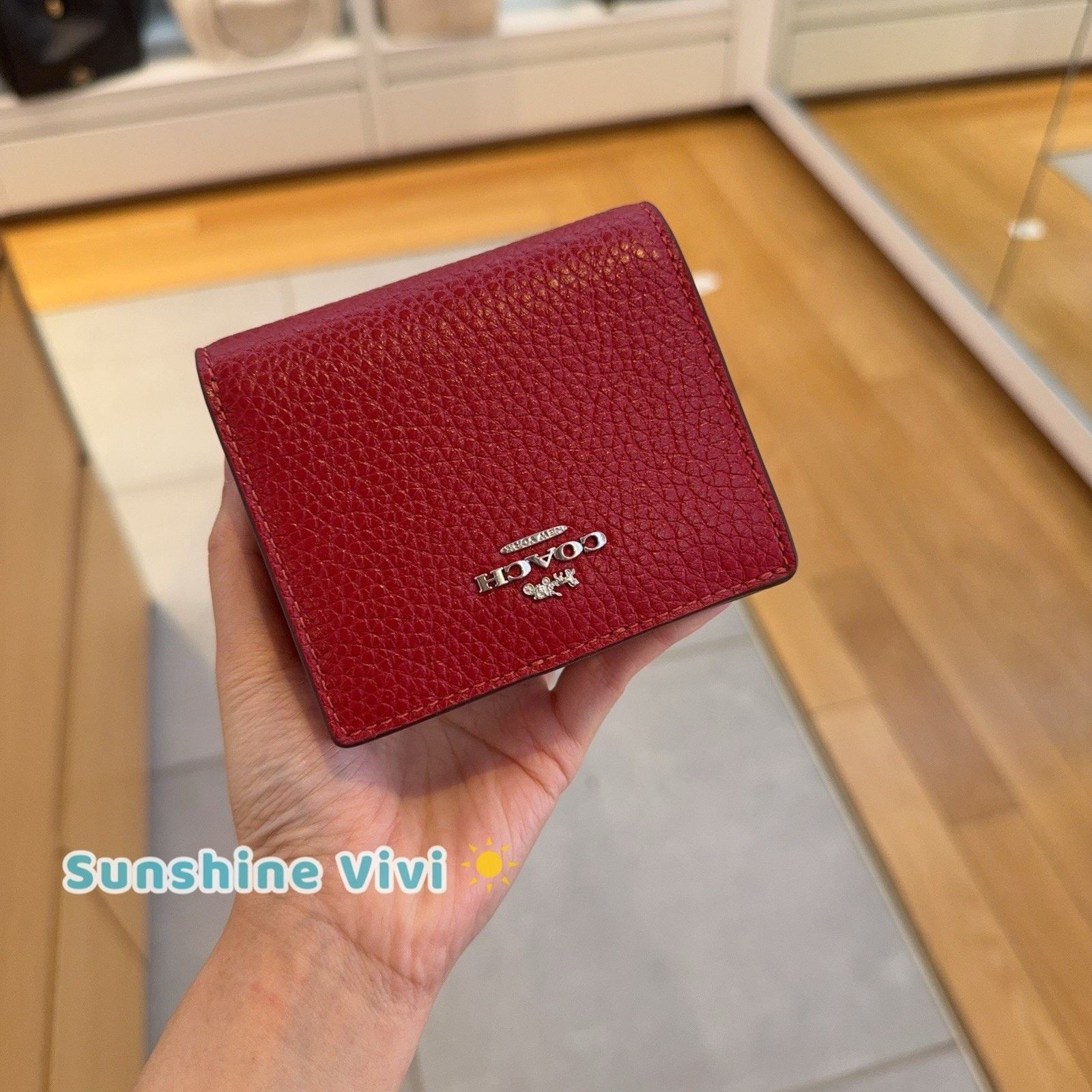 Coach NWT Coach Snap Wallet leather CBO77 SV/DARK CARDINAL Size ONE SIZE - 2 Thumbnail
