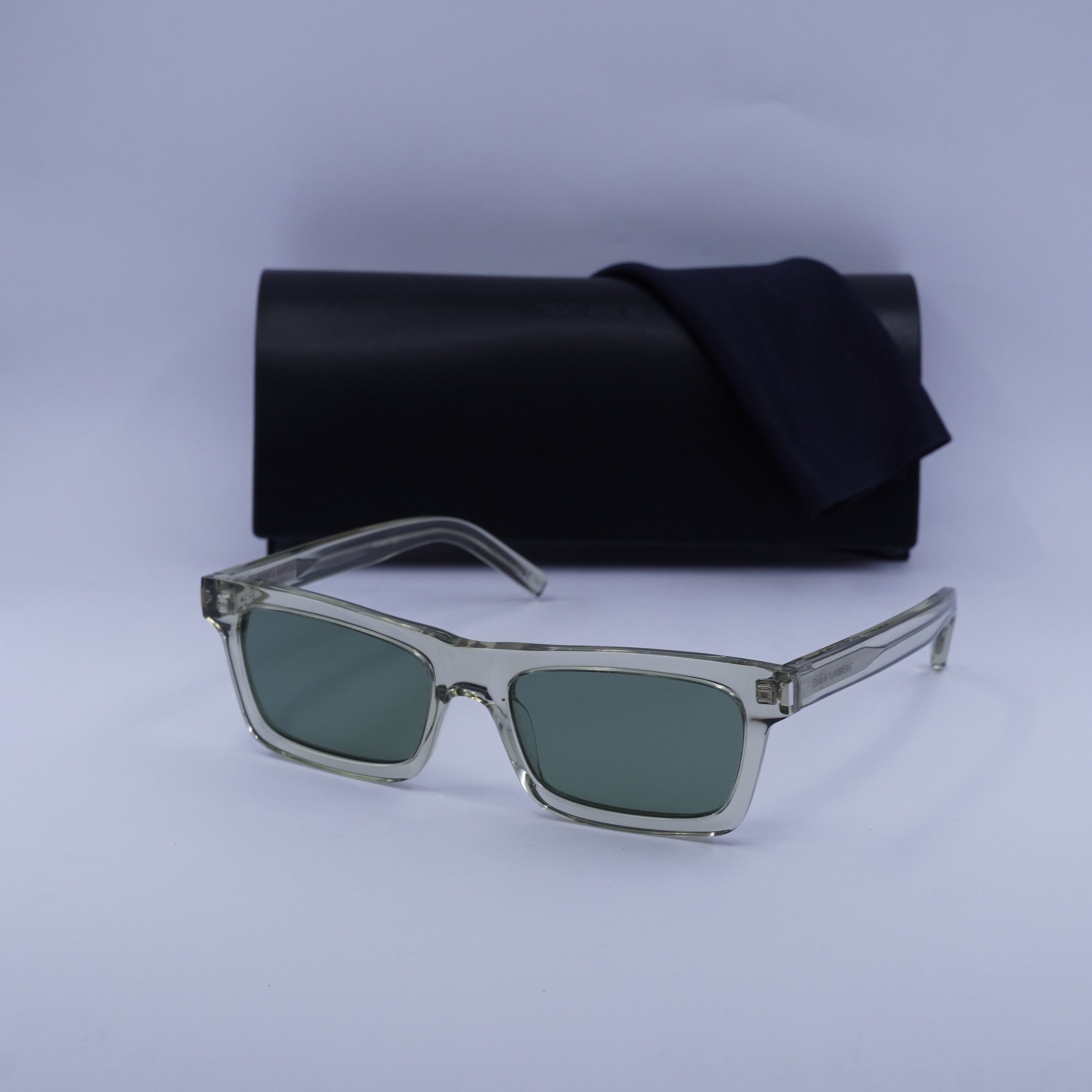 Saint Laurent Paris Saint Laurent SL461 BETTY 015 Sunglasses Green Rectangle Size ONE SIZE - 12 Thumbnail