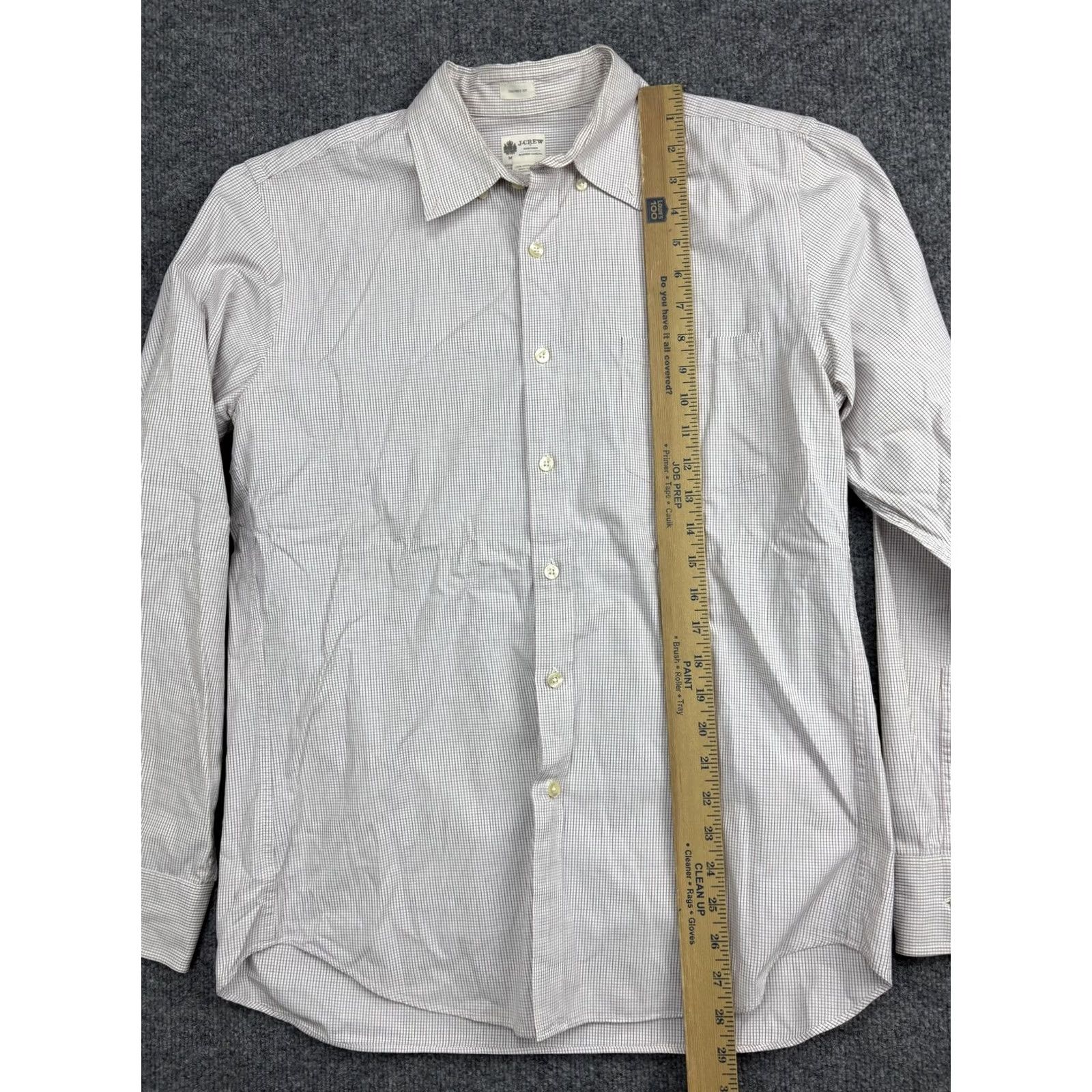 J.Crew J.CREW Shirt Mens Medium White Red Check Tailored Fit Button Front Casual Size US M / EU 48-50 / 2 - 3 Thumbnail