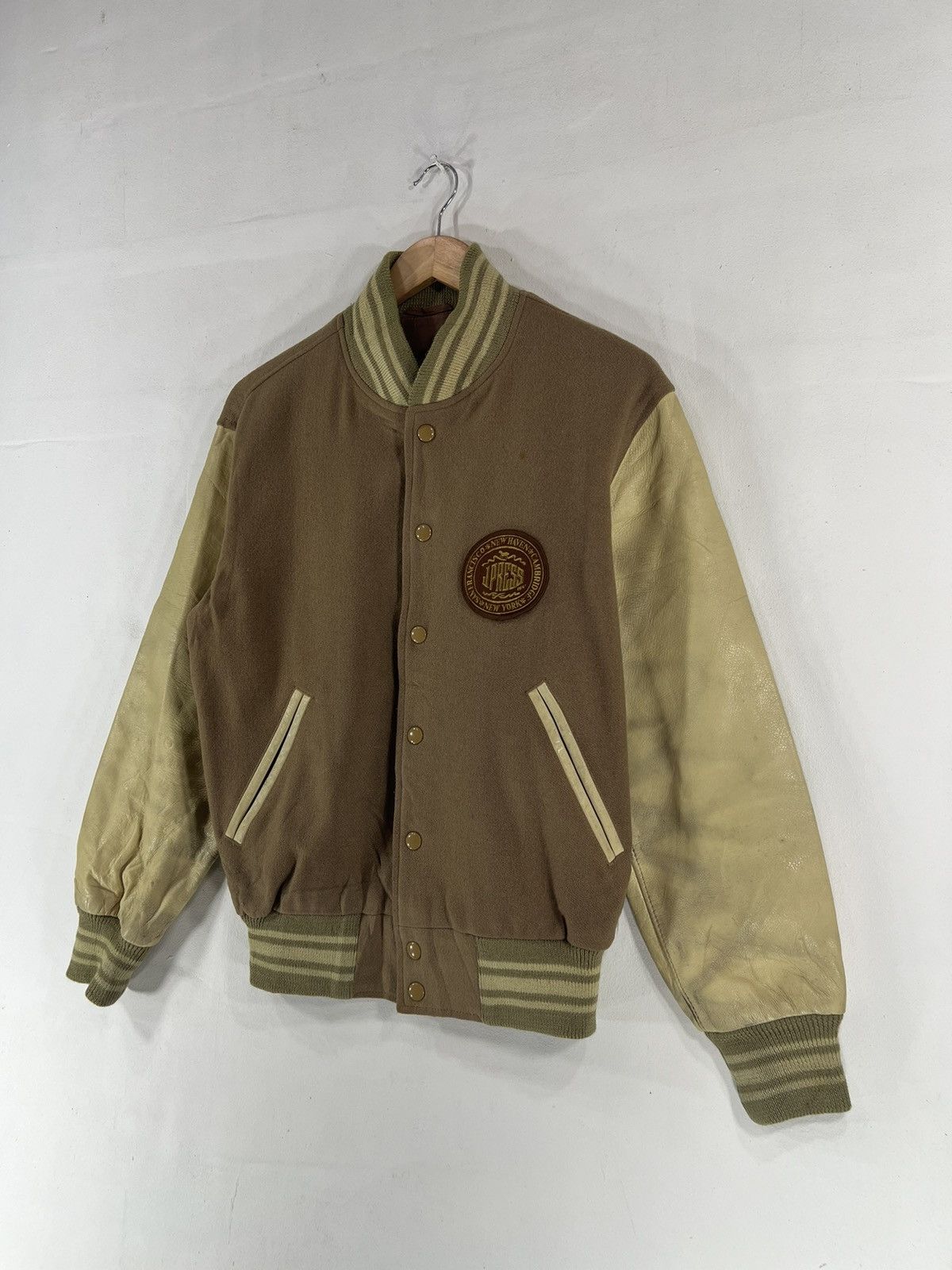 J. Press Leather Varsity J Press Streetwear bomber jacket Size US M / EU 48-50 / 2 - 3 Thumbnail