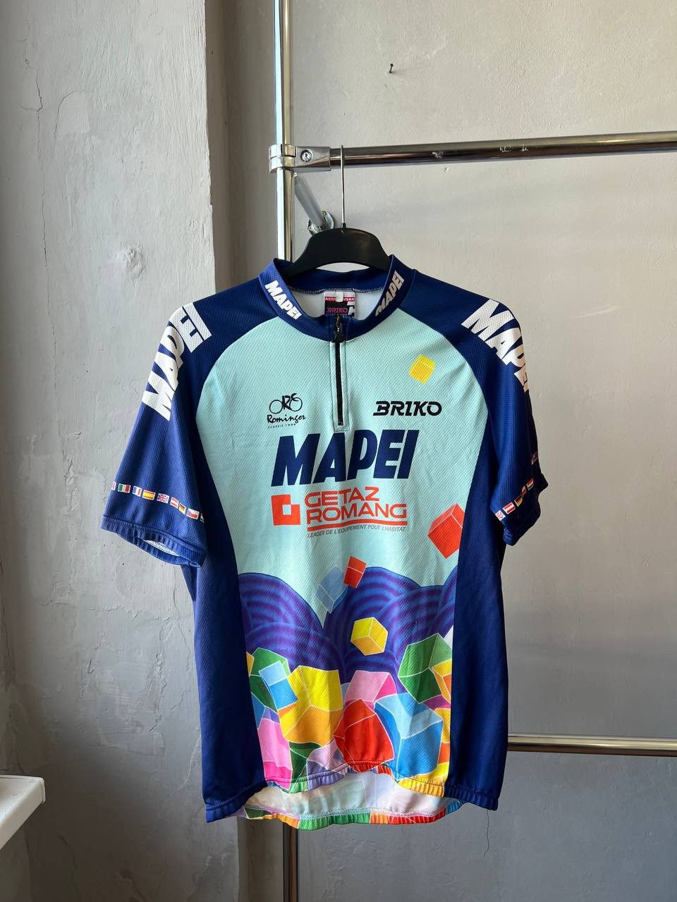 Vintage 1996 MAPEI TEAM ROMINGER BRIKO CYCLING BIKE JERSEY SHIRT XL Size US XL / EU 56 / 4 - 2 Thumbnail