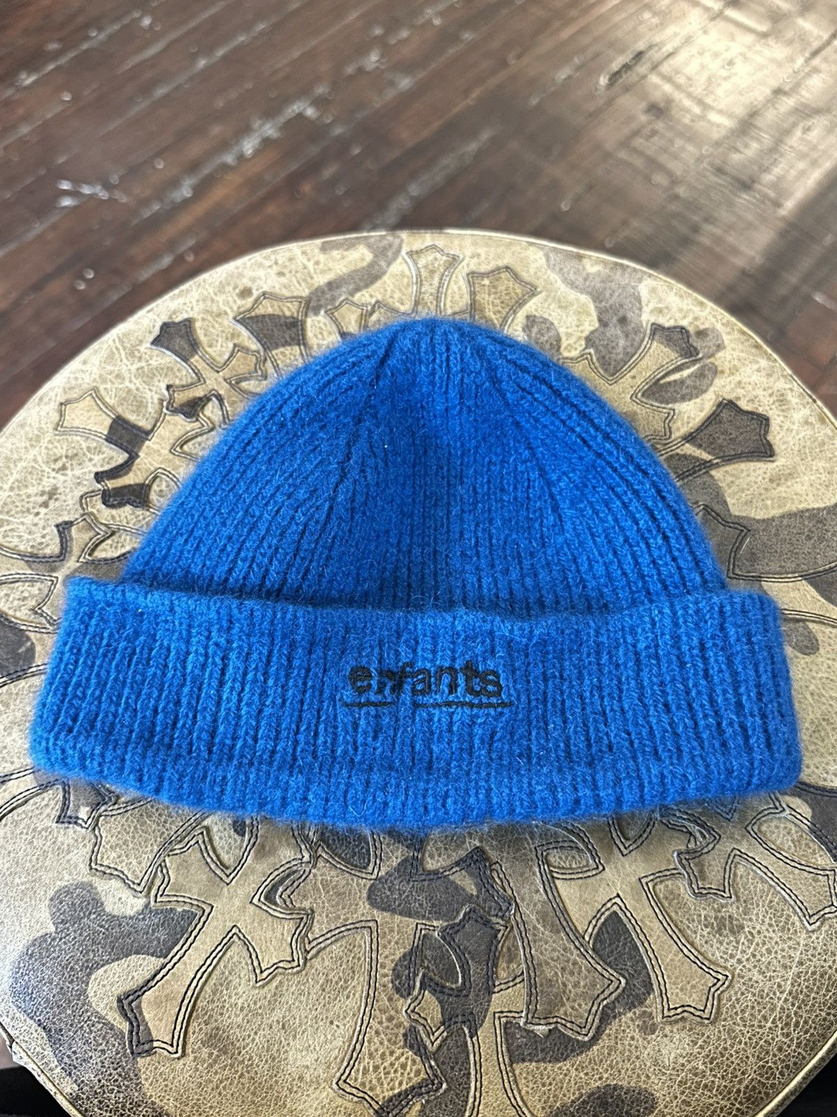 ERD BLUE EMBROIDERED BEANIE SZ L