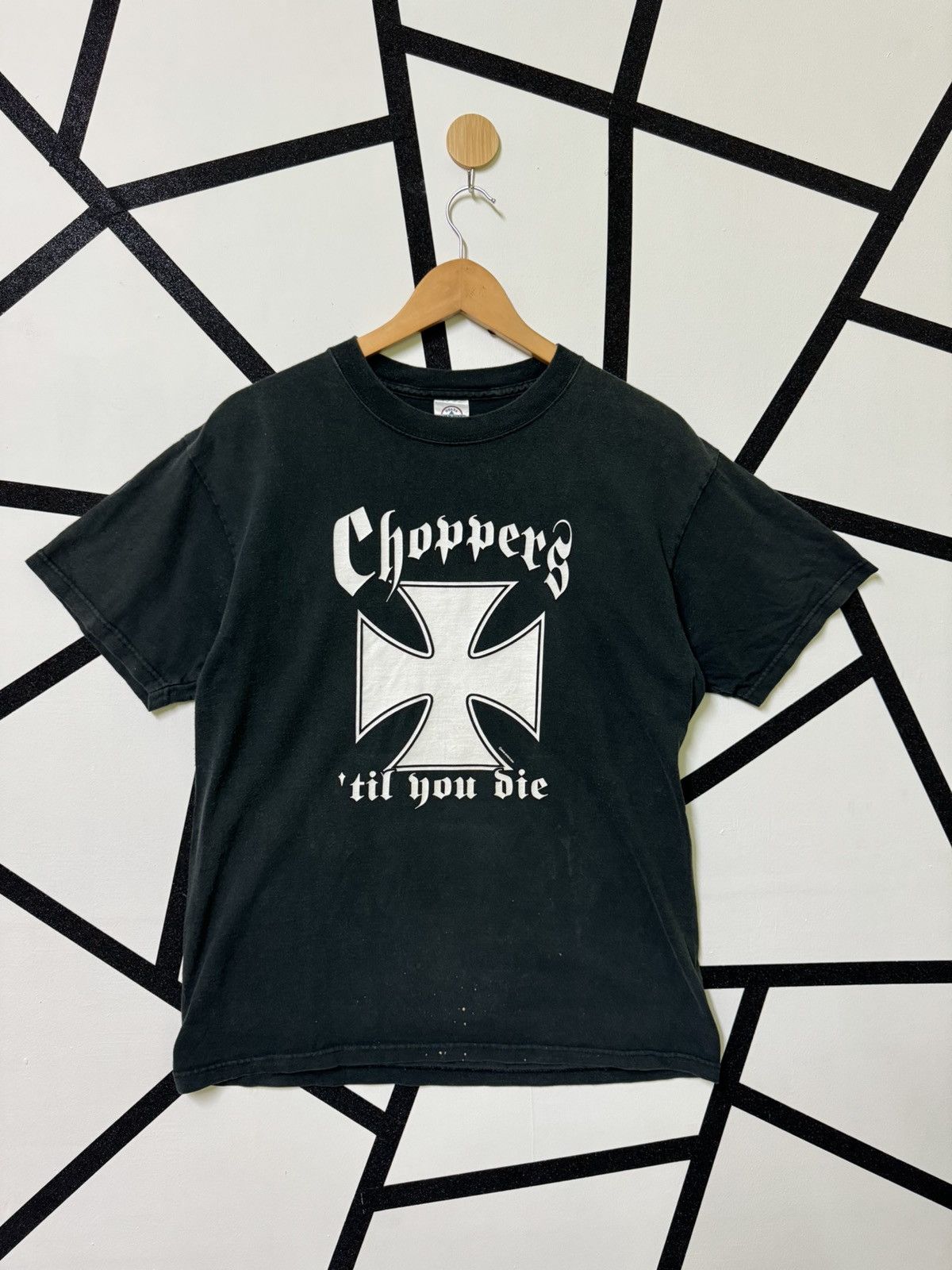 Choppers 'til you die ブラックTシャツ Harley Davidson Vintage Choppers Til' You Die Motorcycle T-shirt