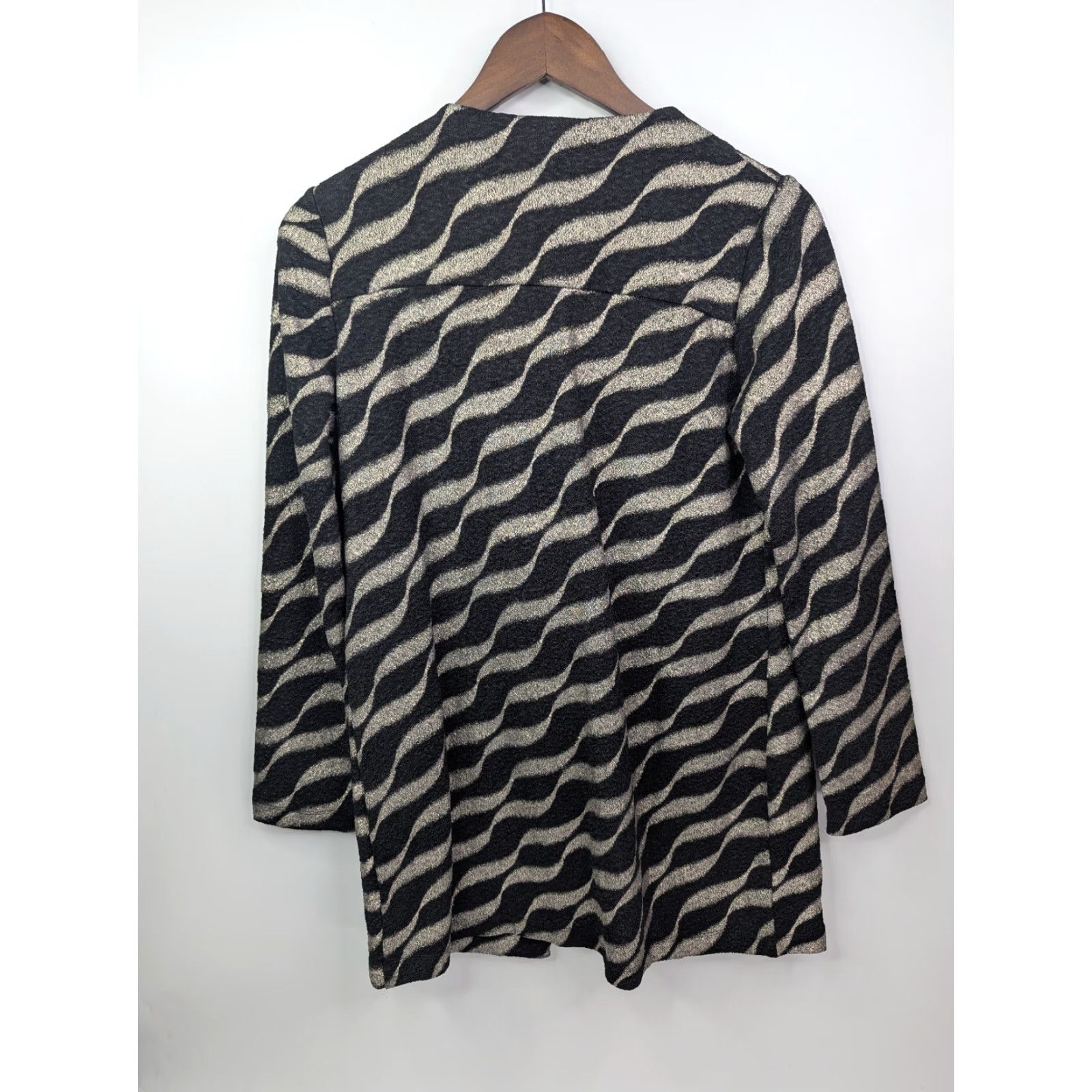 Vintage VINTAGE Chico's Jacket Women XS Black Silver Diagonal Zipper Asymmetrical Travel Business Casual Size XS / US 0-2 / IT 36-38 - 3 Thumbnail