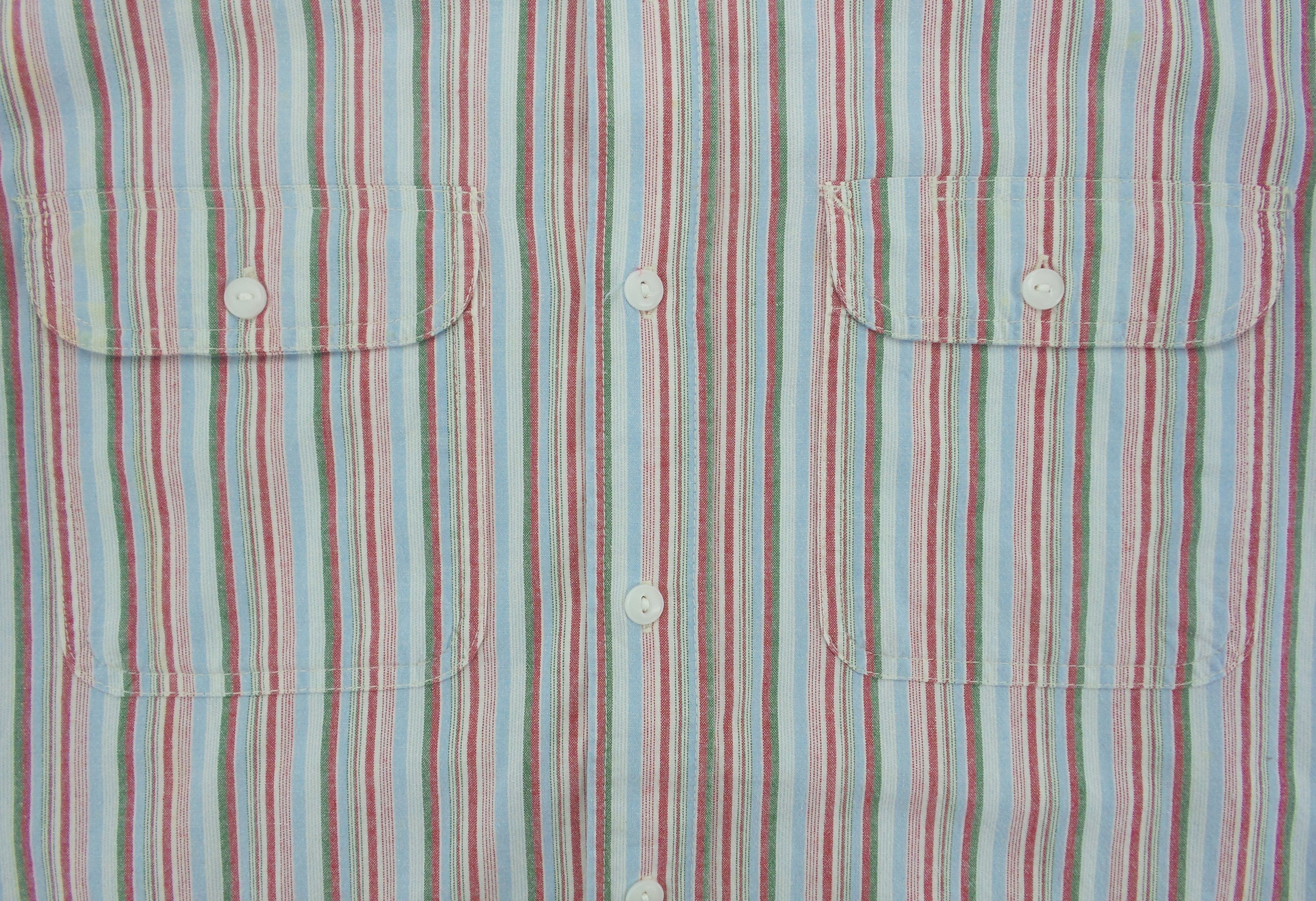 Japanese Brand × Sugar Cane × Toyo Enterprises Sugar Cane Double Pockets Stripes Shirts Size US L / EU 52-54 / 3 - 4 Thumbnail