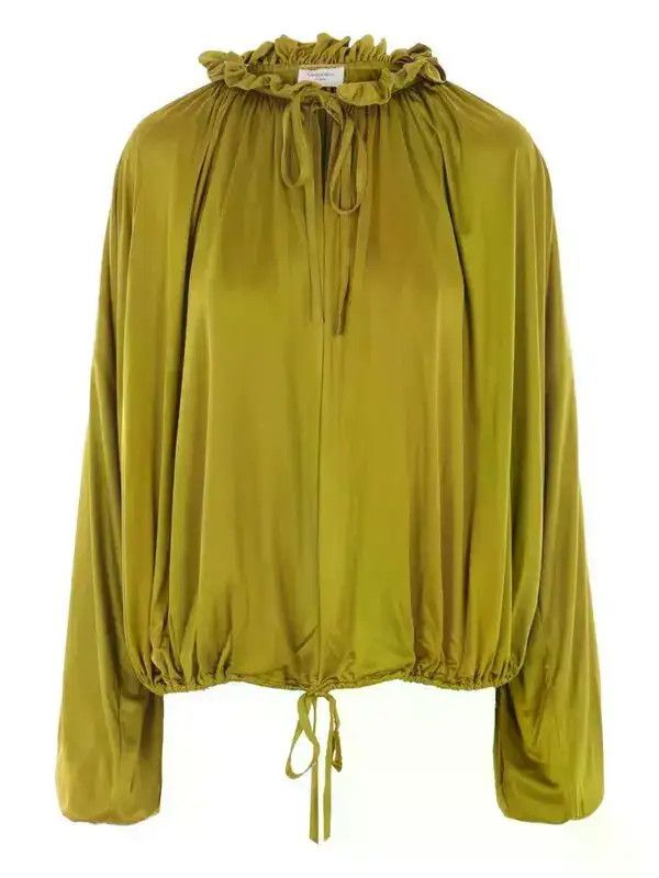 Saint Laurent Paris o1y0126 Blouse in Green Size S / US 4 / IT 40 - 1 Thumbnail