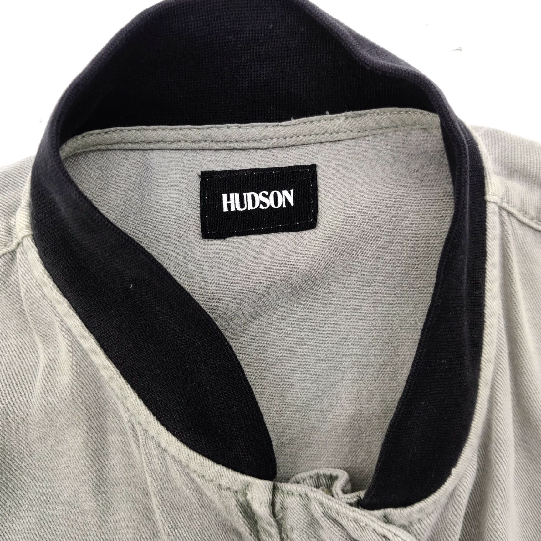 Hudson HUDSON Jeans Bomber Jacket Gray Size M Mens Full Zip Stripes Stand-Up Collar Regular Adults Size US 31 - 3 Thumbnail