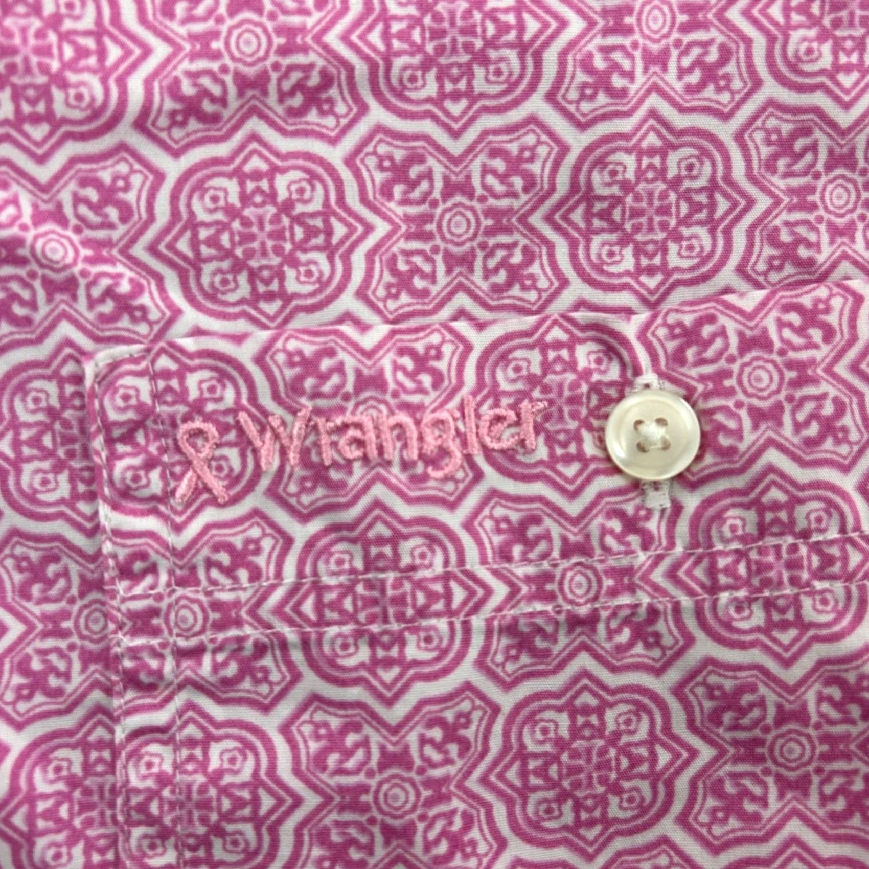 Wrangler VINTAGE Wrangler Geometric Pink Button-Down Shirt XL Mens Breast Cancer Awareness Size US XL / EU 56 / 4 - 7 Thumbnail