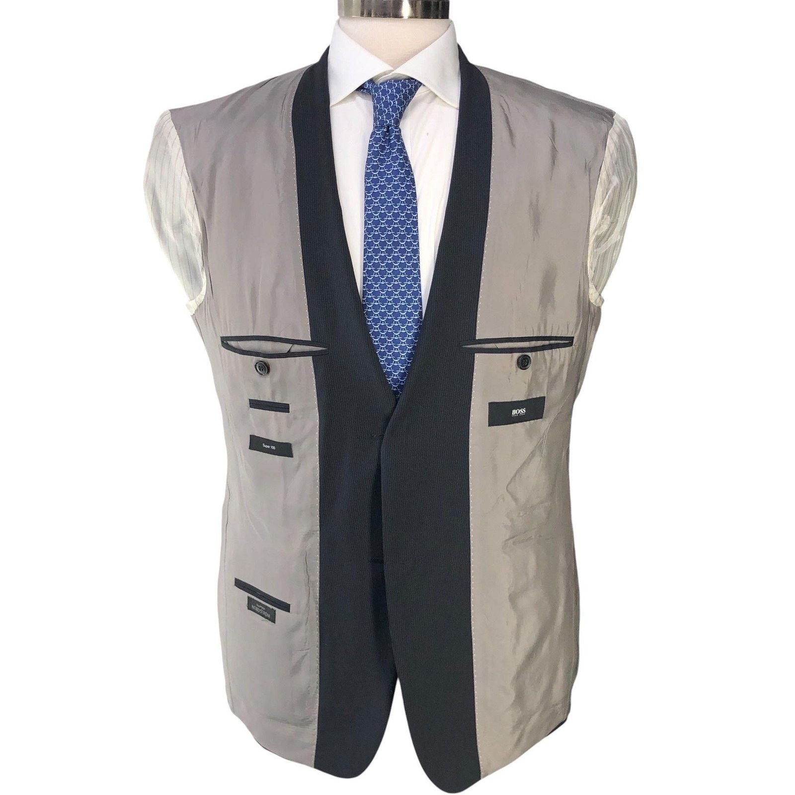 Hugo Boss Hugo Boss Sport Coat 38S Black Pinstripe Pasolini1/Movie1 Size 38S - 15 Thumbnail
