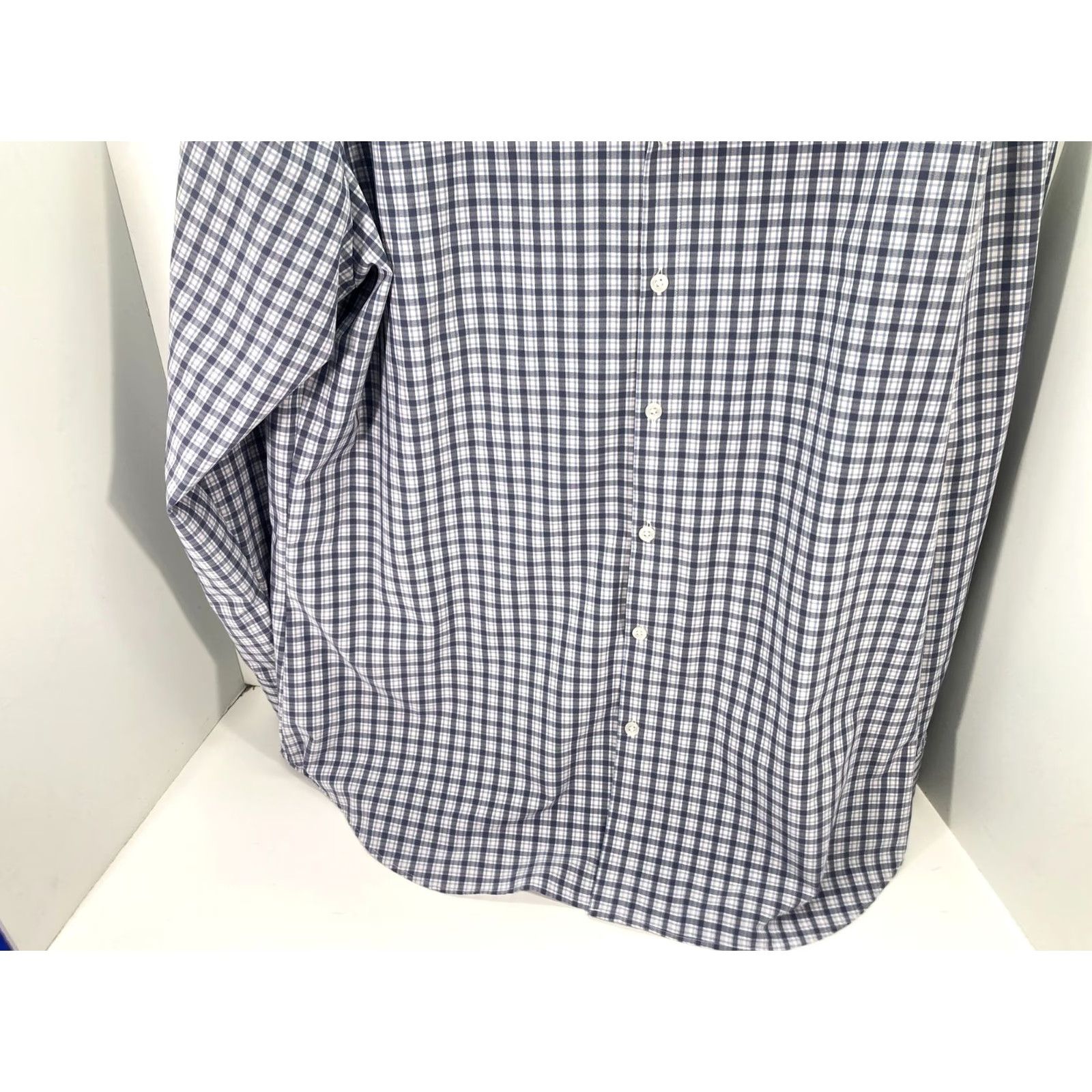 Mizzen+Main Mizzen+Main Performance Button Up Shirt Mens 2XL White Blue Plaid Trim Classic Shirt Size US XXL / EU 58 / 5 - 5 Thumbnail