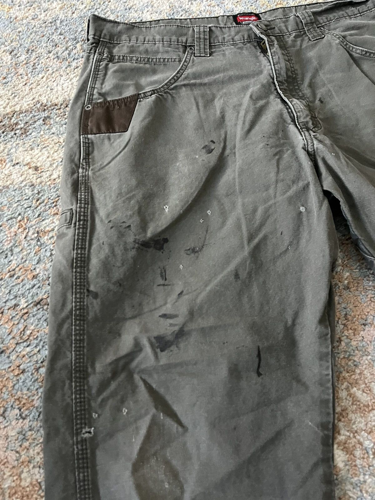 Vintage × Wrangler VTG wrangler Riggs workwear pants 36 paint distressed Size US 36 / EU 52 - 2 Thumbnail
