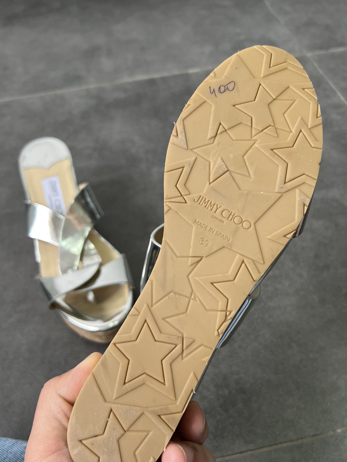 Designer × Jimmy Choo Jimmy Choo metallic mirrors Wedge Sandals Size US 9 / IT 39 - 10 Thumbnail