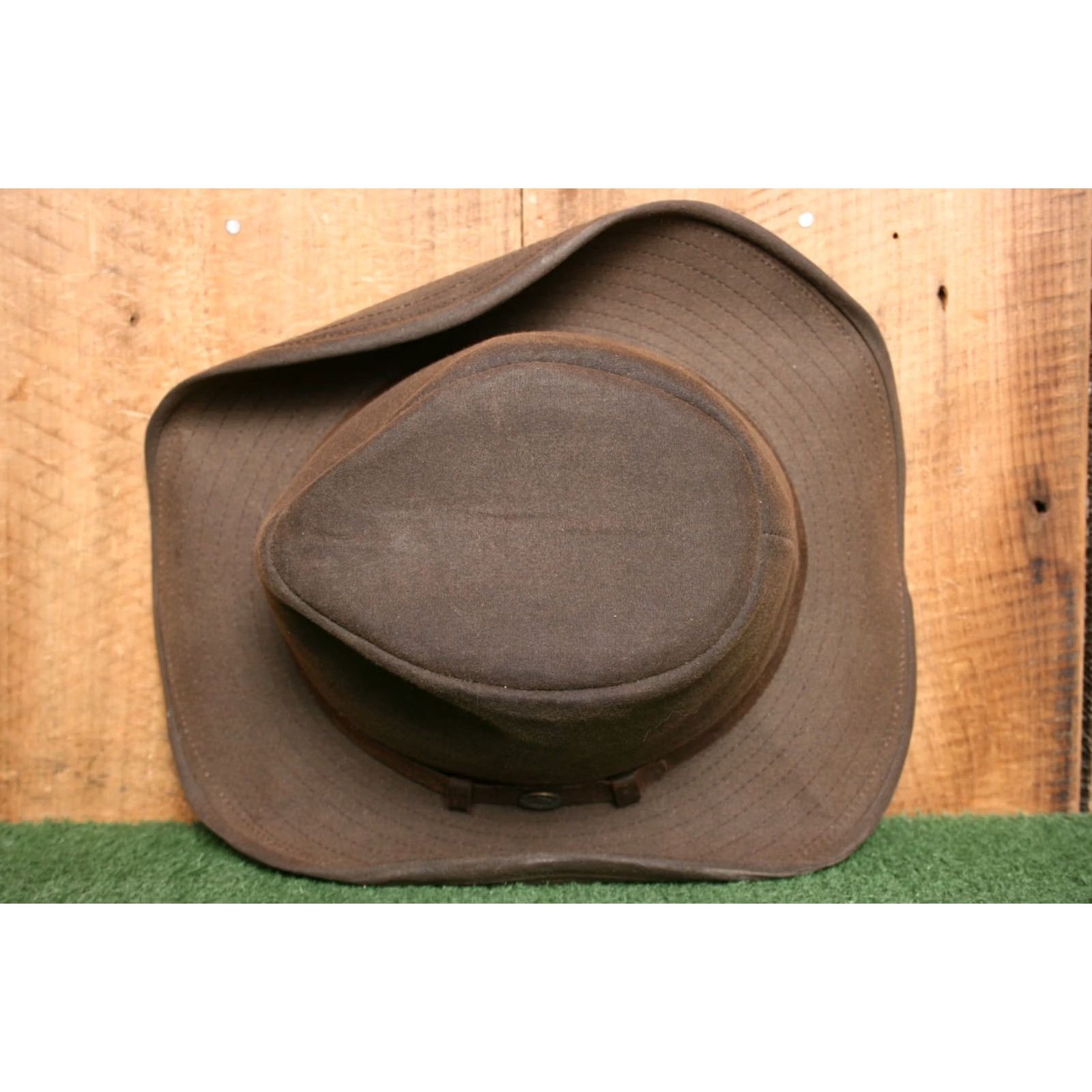 Vintage Australian Outback Collection Brown Waxed Canvas Oilcloth Hat M Cowboys Hat Mens California Vintage? Size ONE SIZE - 4 Thumbnail