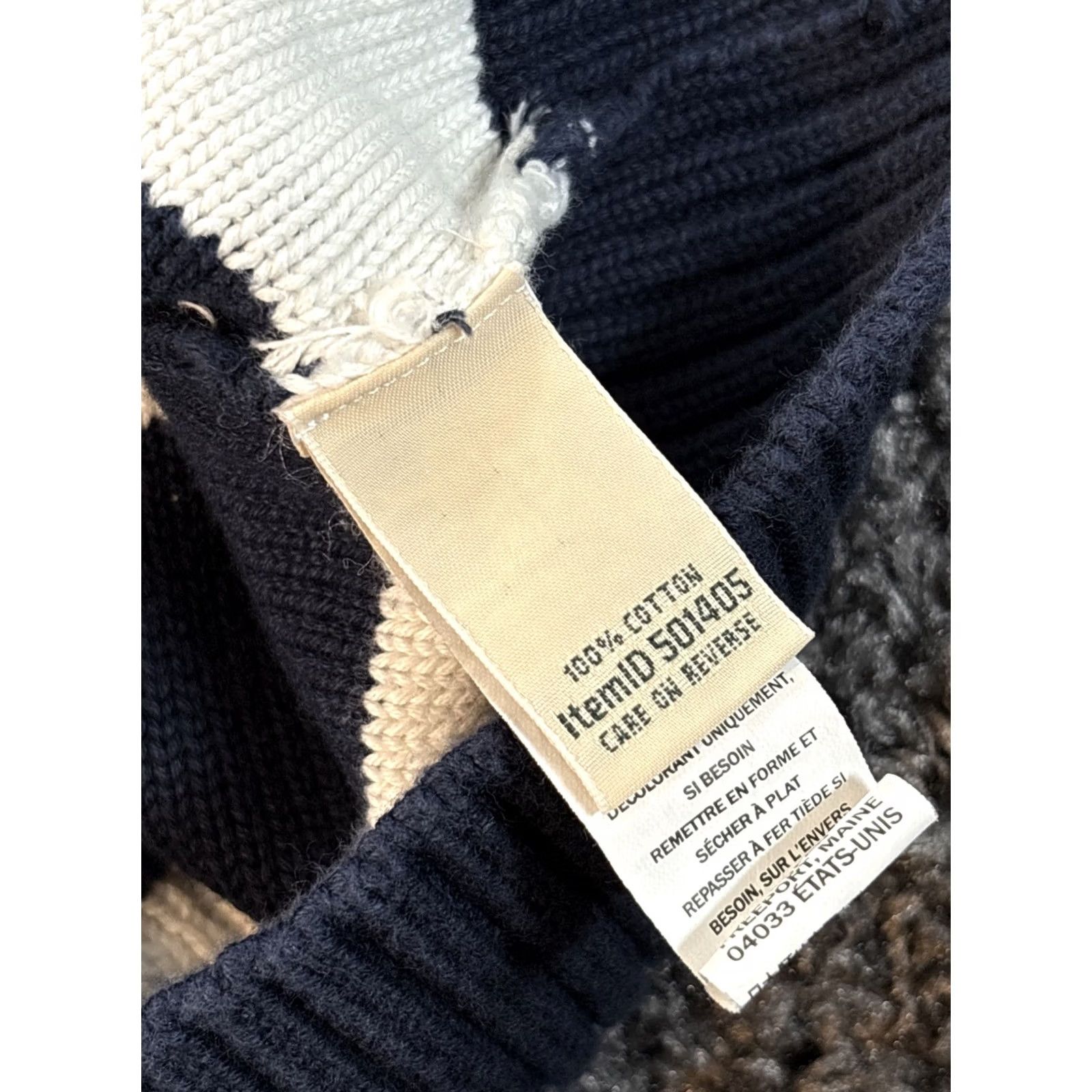 Vintage VINTAGE LL Bean Cardigan Sweater Womens XS Hooded Striped Chunky-Knit Blue Crew Neck Long Sleeve Cotton Regular Size Womens XS Size XS / US 0-2 / IT 36-38 - 5 Thumbnail
