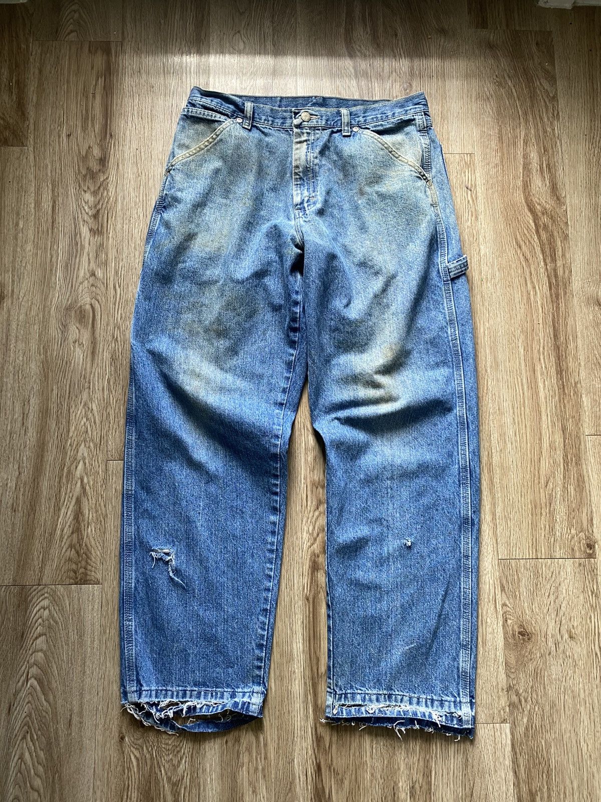 Wrangler Vintage Wrangler Distressed Faded Carpenter Jeans Size US 32 / EU 48 - 1 Thumbnail