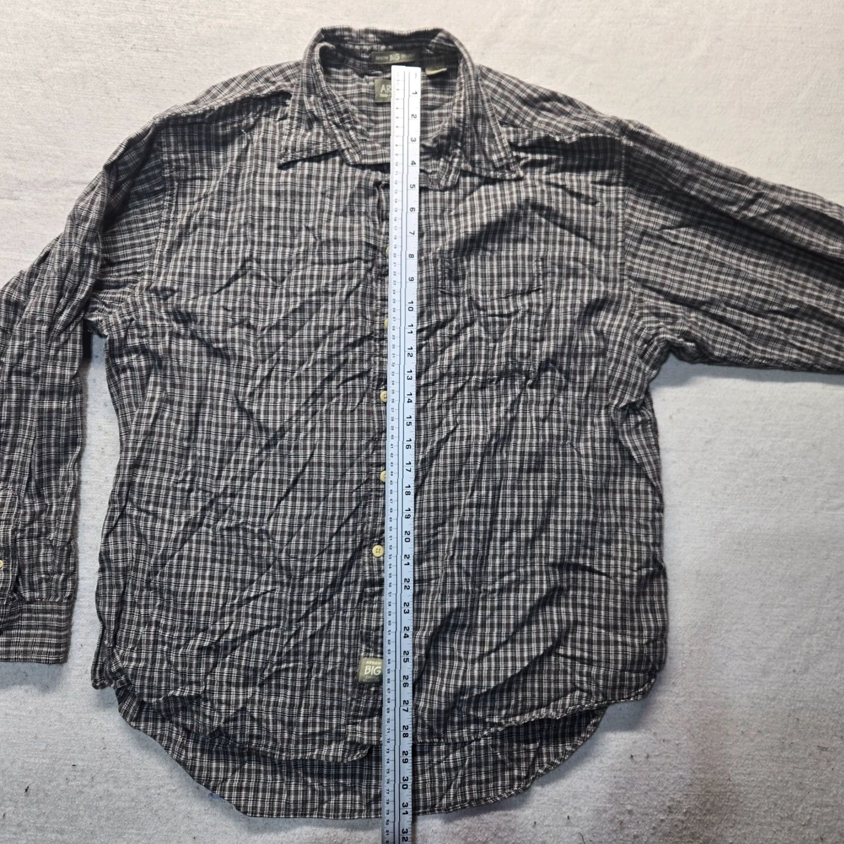 Arrow Arrow Shirt 2XL Mens Brown Checkered Long Sleeve Cotton Button-Up Shirt Size US XXL / EU 58 / 5 - 6 Thumbnail