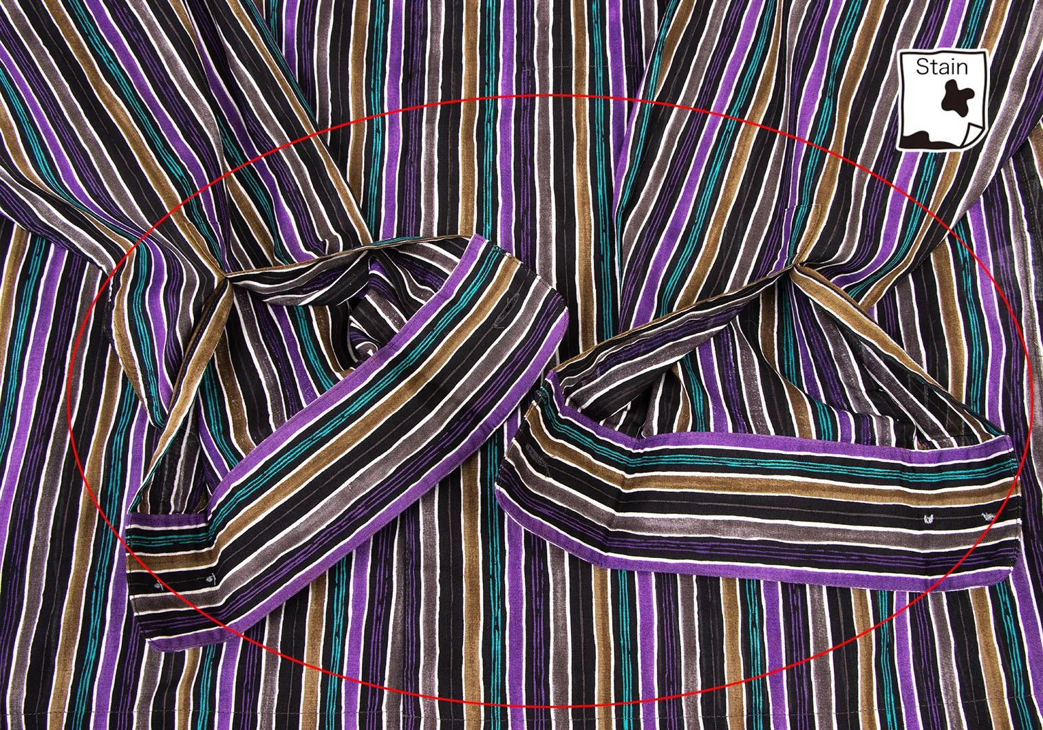 Issey Miyake Cotton Stripe Band Collar Shirt in Black Purple Green Size US M / EU 48-50 / 2 - 8 Thumbnail
