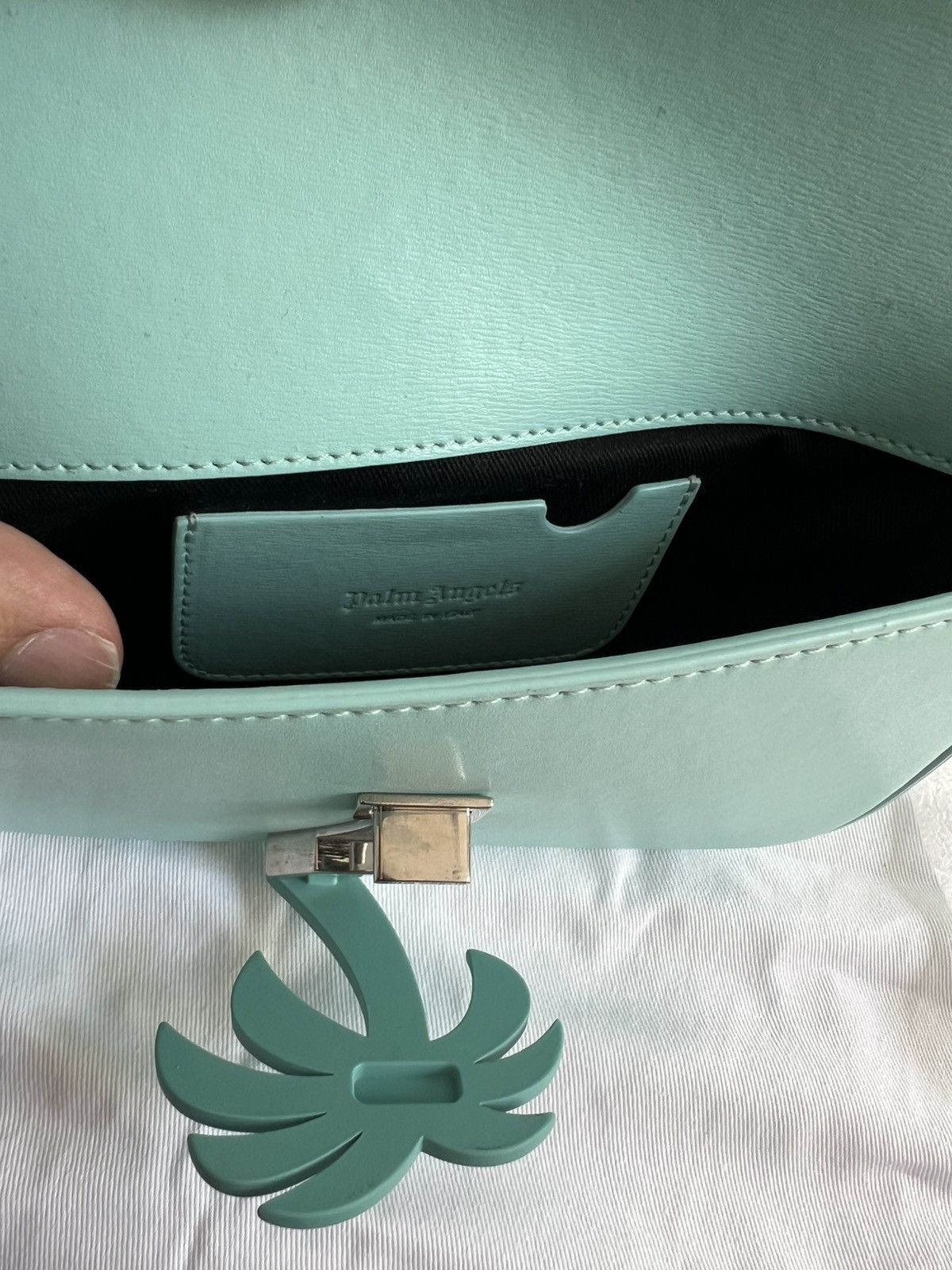 Palm Angels Palm Angels "Palm Beach" shoulder bag in blue calf leather Size ONE SIZE - 11 Thumbnail