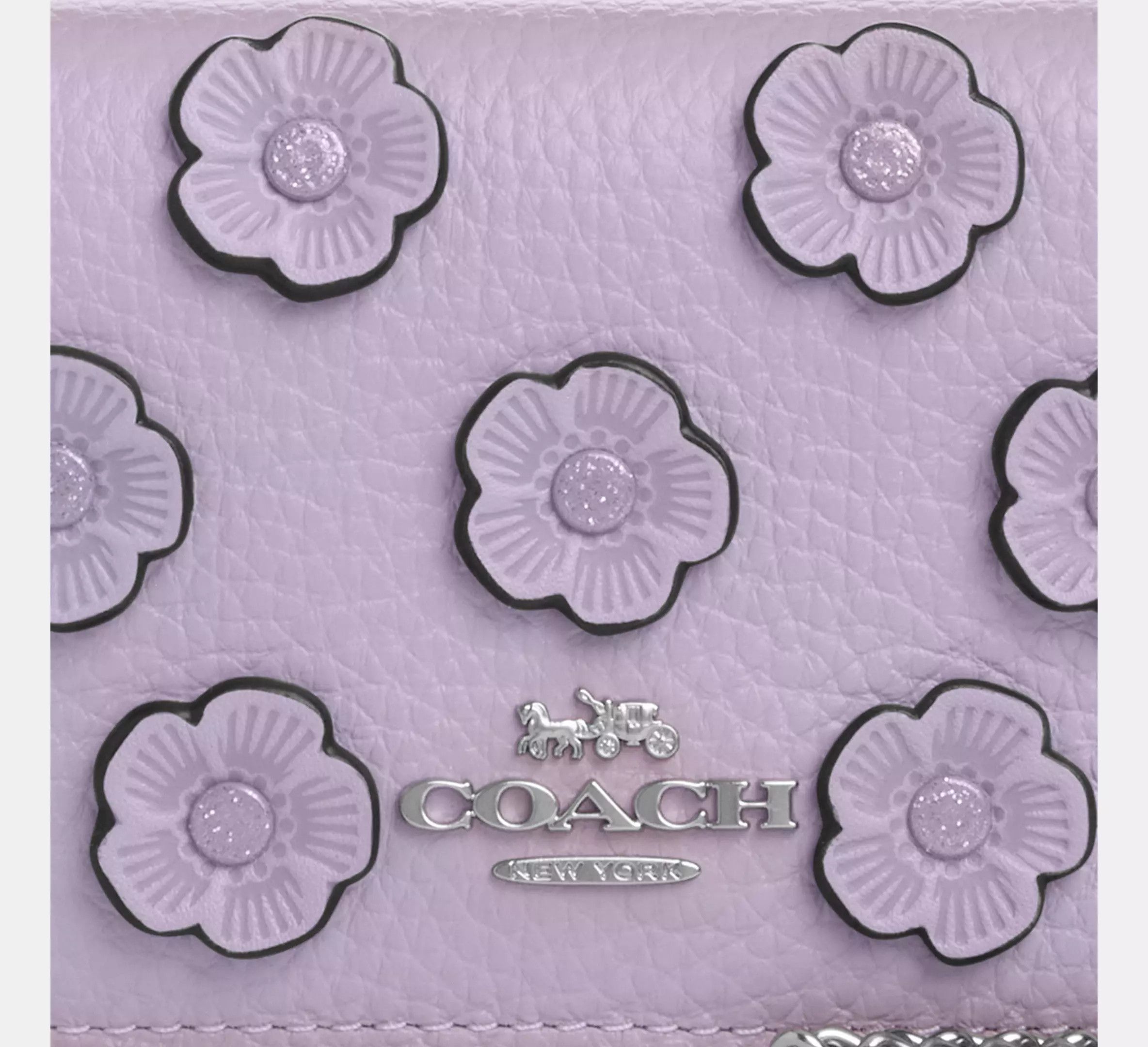 Coach Mini Wallet On A Chain With Floral Applique CAL71 Size ONE SIZE - 11 Thumbnail