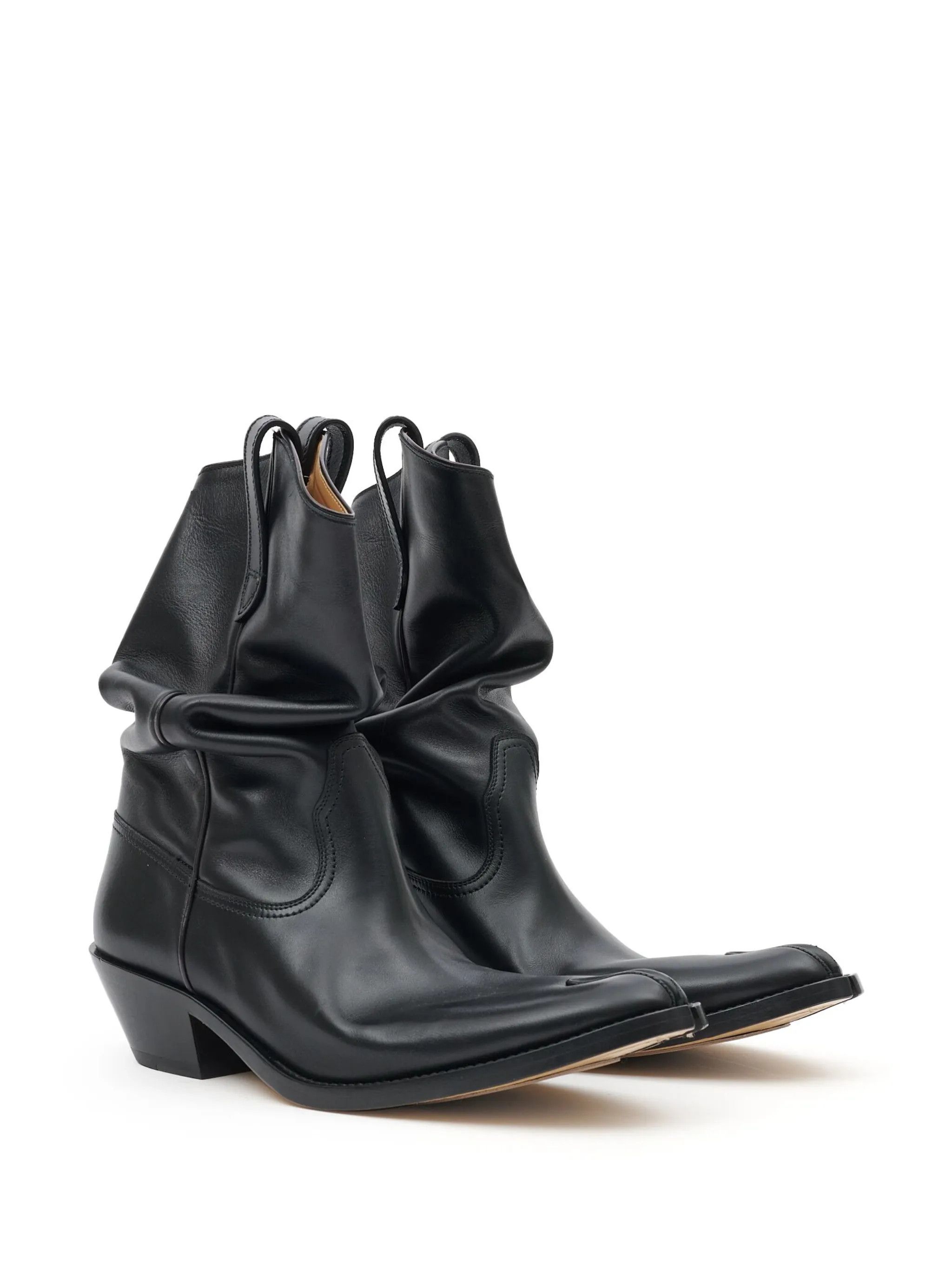 Maison Margiela o1w1db11225 Tabby Western Leather Boots in Black Size US 8 / IT 38 - 2 Thumbnail