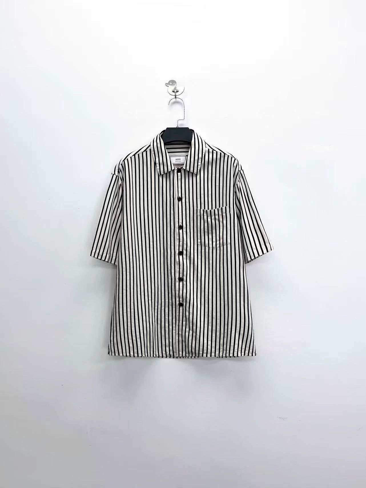 AMI black and white striped short sleeve shirt Size US M / EU 48-50 / 2 - 1 Thumbnail
