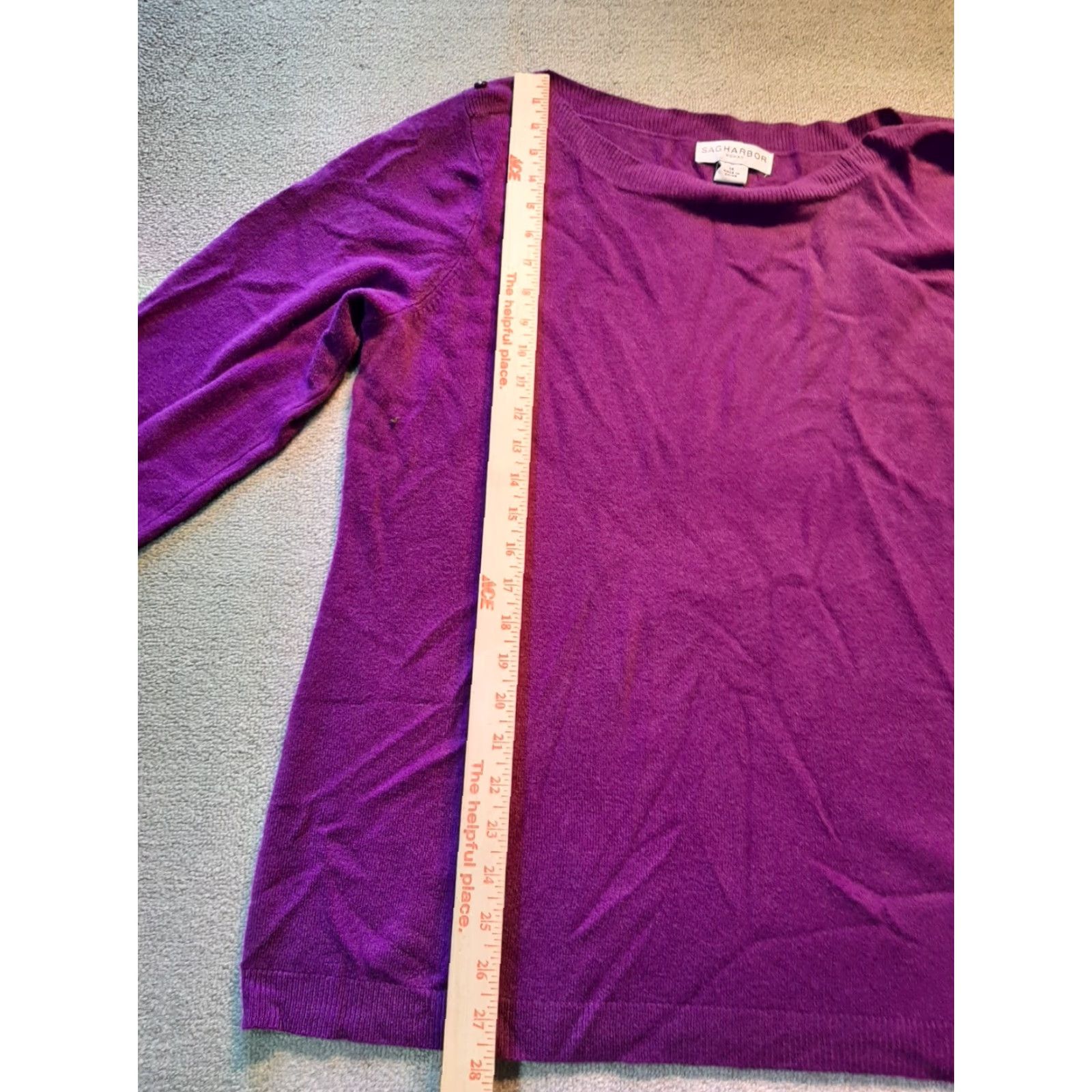 Vintage Sag Harbor Women's Long Sleeve Sweater Purple 1X Size XL / US 12-14 / IT 48-50 - 3 Thumbnail