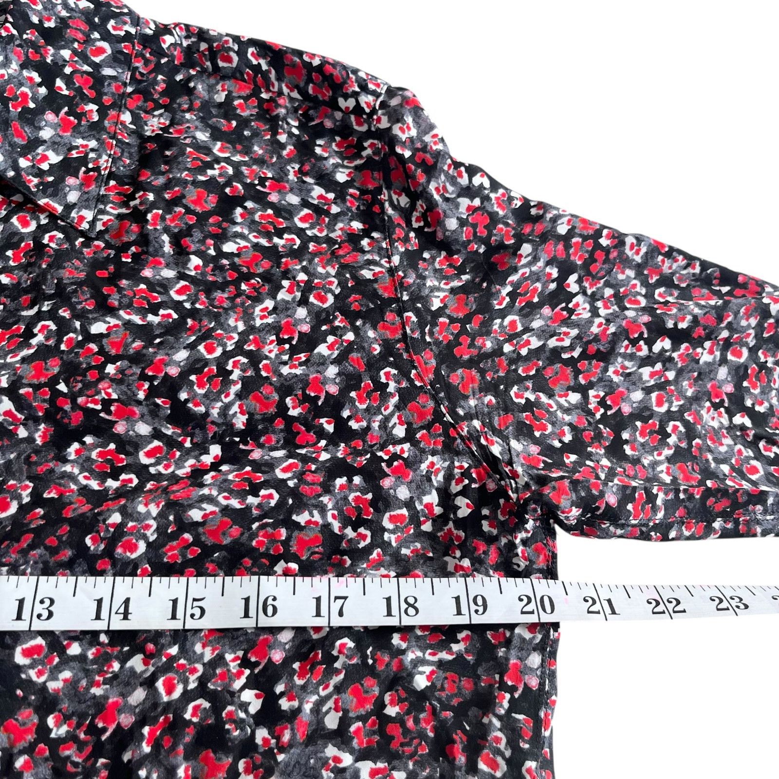 The Kooples The Kooples Black Red Floral Print Button Up Shirt Size M / US 6-8 / IT 42-44 - 5 Thumbnail