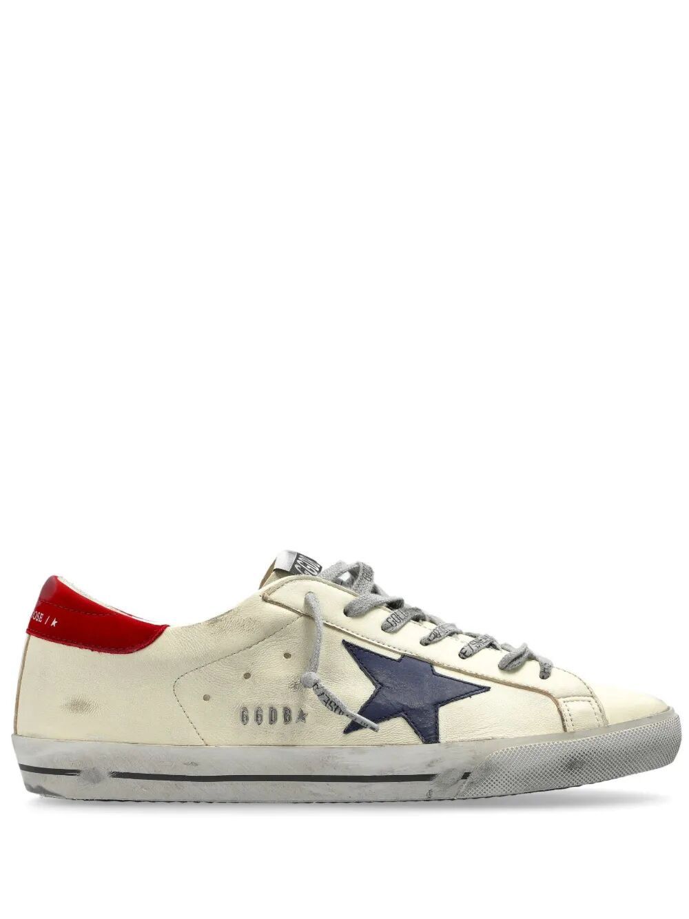 Golden Goose "super Star" Nappa Upper Leather Star Nabuk Heel Shoes Metal Lettering Sneakers (Size 12)